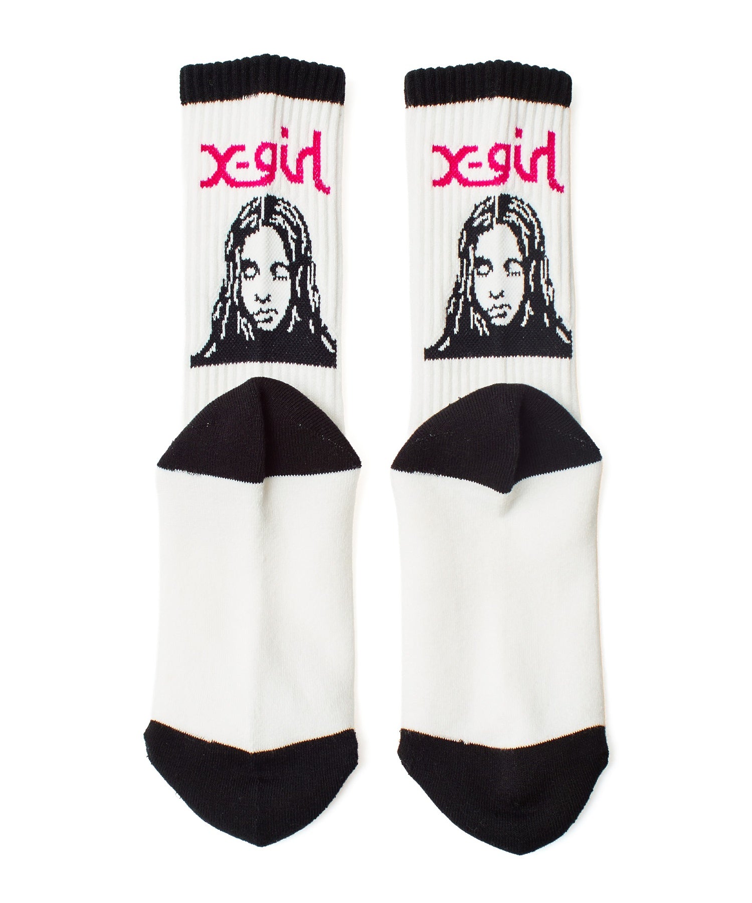 FACE JACQUARD RIBBED SOCKS