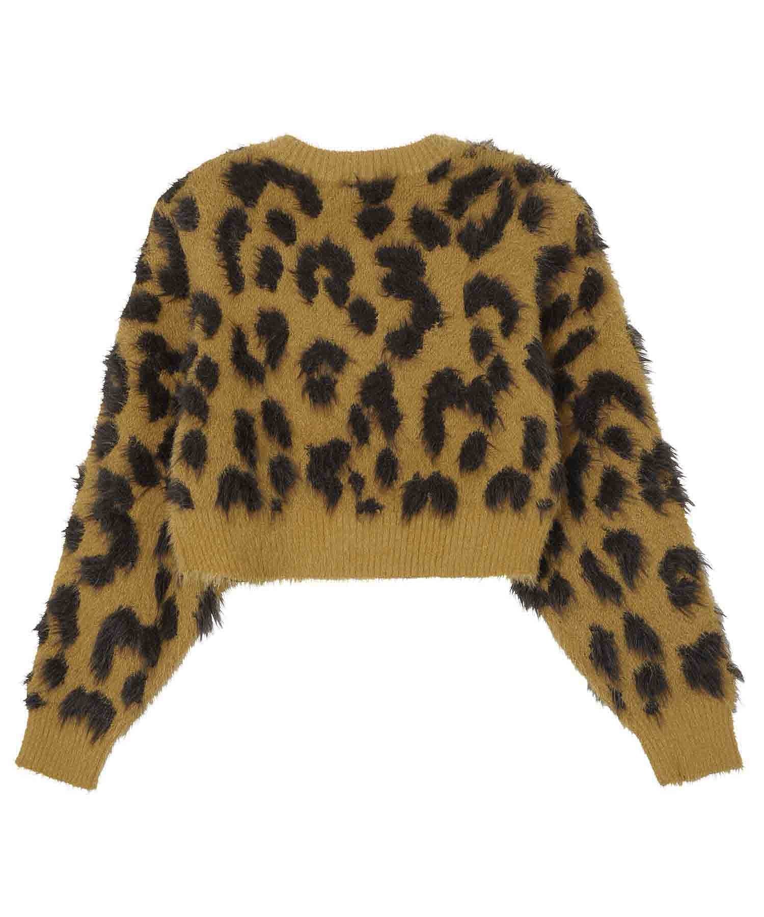 LEOPARD CROPPED KNIT TOP X-girl