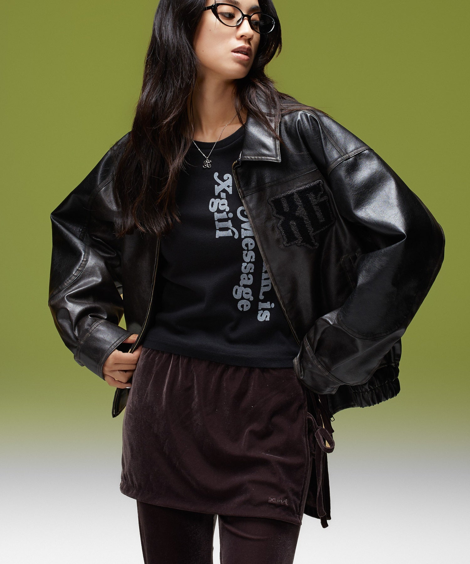 LAYERED STYLE VELOUR PANTS