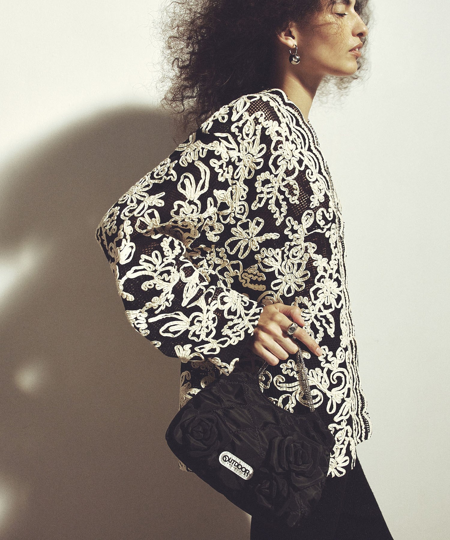 【ROSE BUD別注】OUTDOOR/FLOWER QUILTING MINI BAG