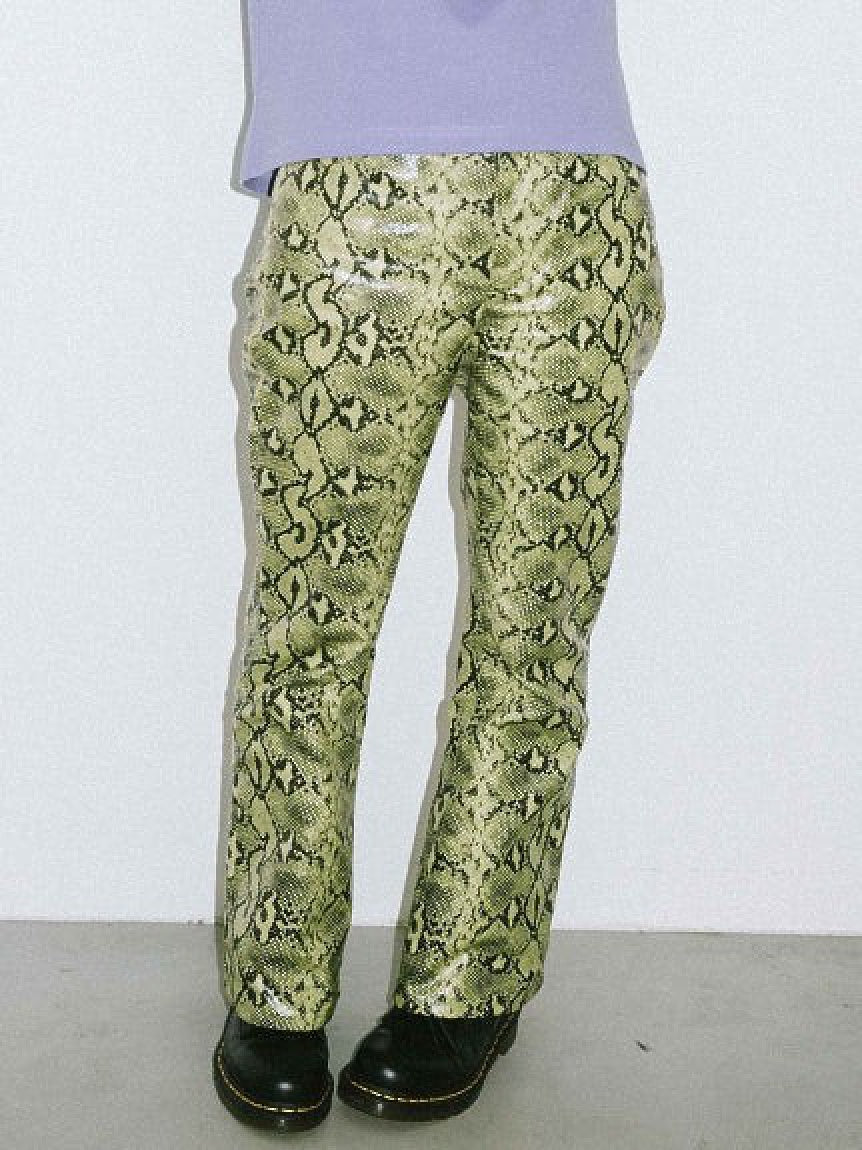 SNAKE PATTERN FLARE PANTS X-girl