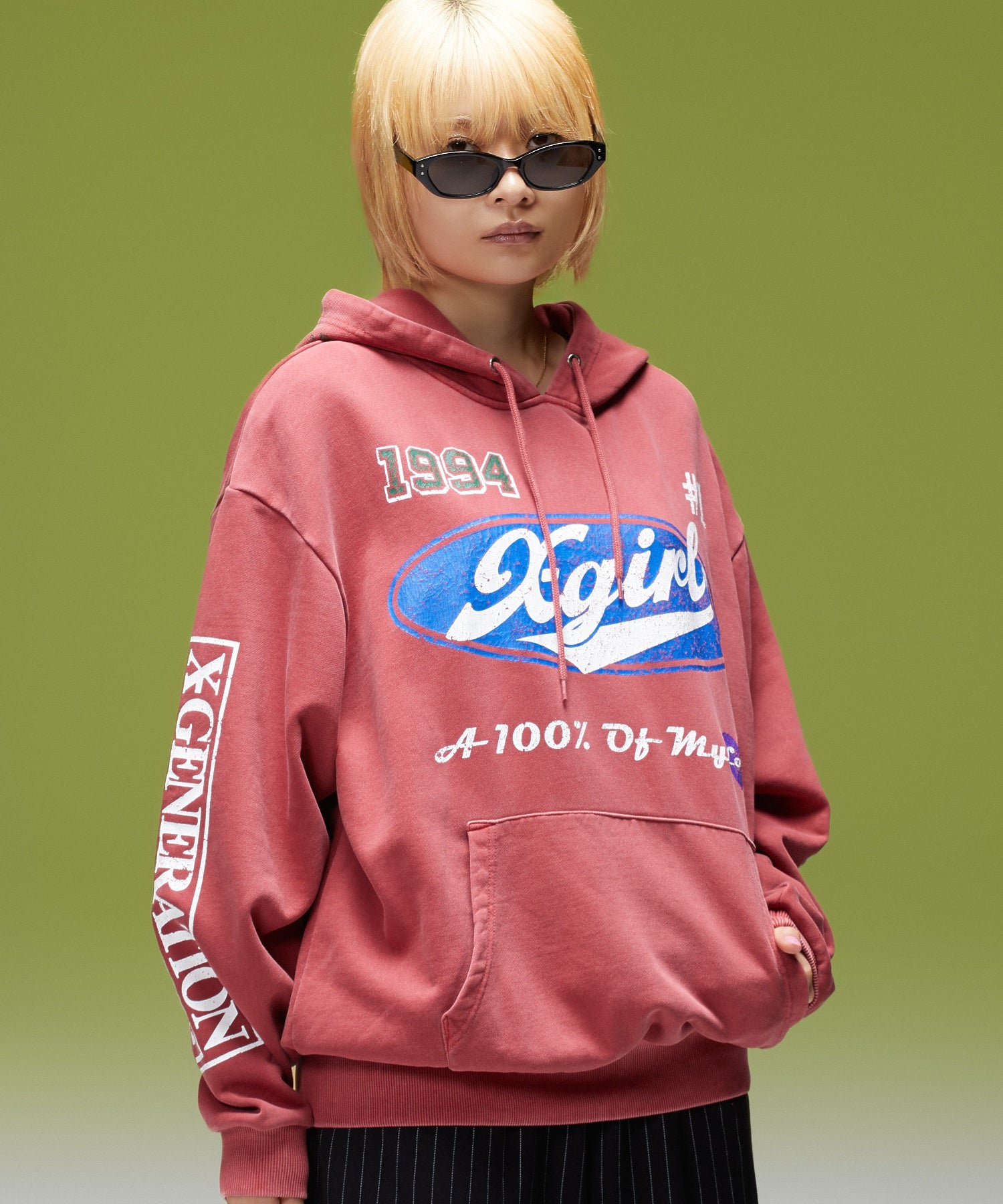 FADED MIX LOGO SWEAT HOODIE