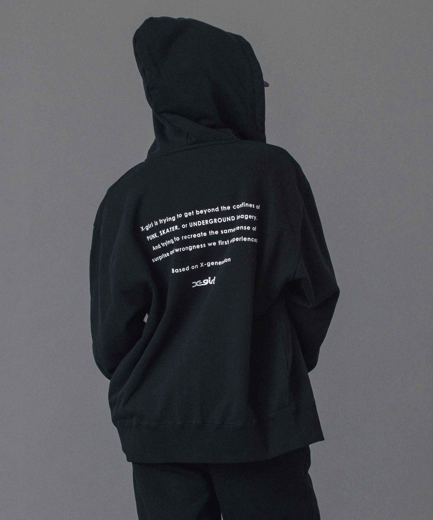 FACE AND WORDS ZIP UP SWEAT HOODIE