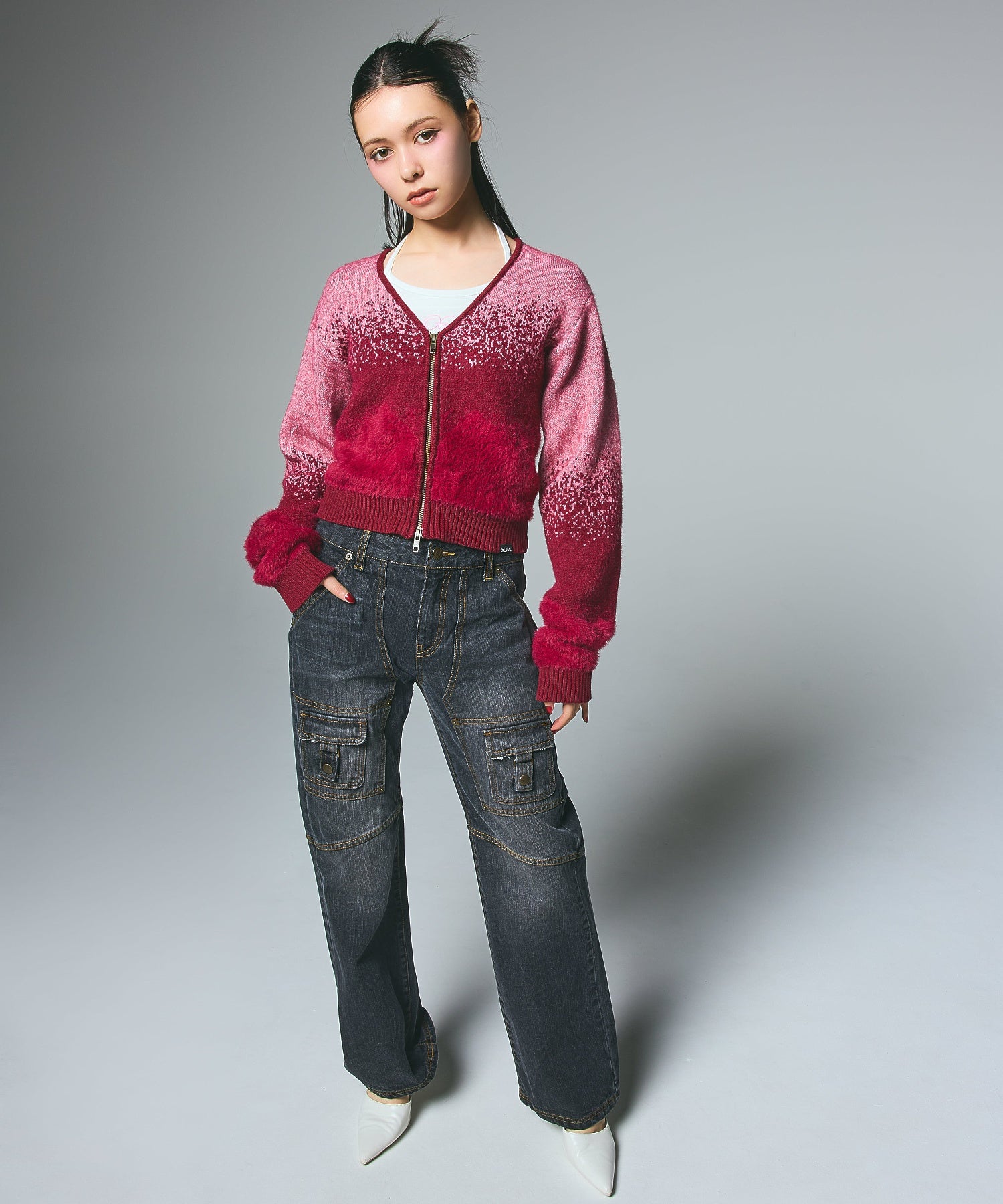 JACQUARD KNIT COMPACT CARDIGAN