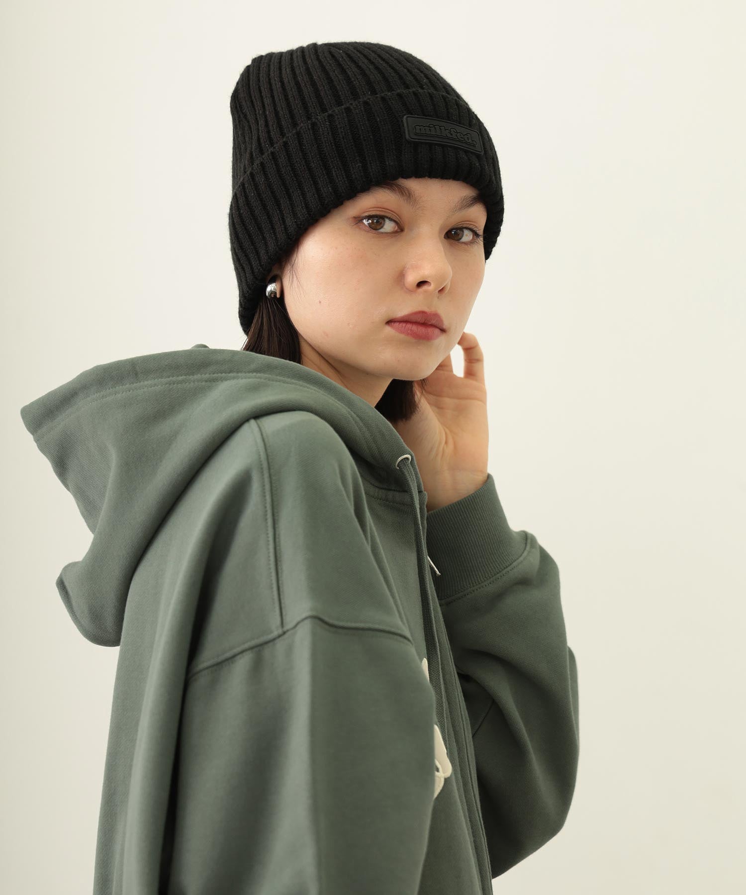 RUBBER PATCH KNIT CAP