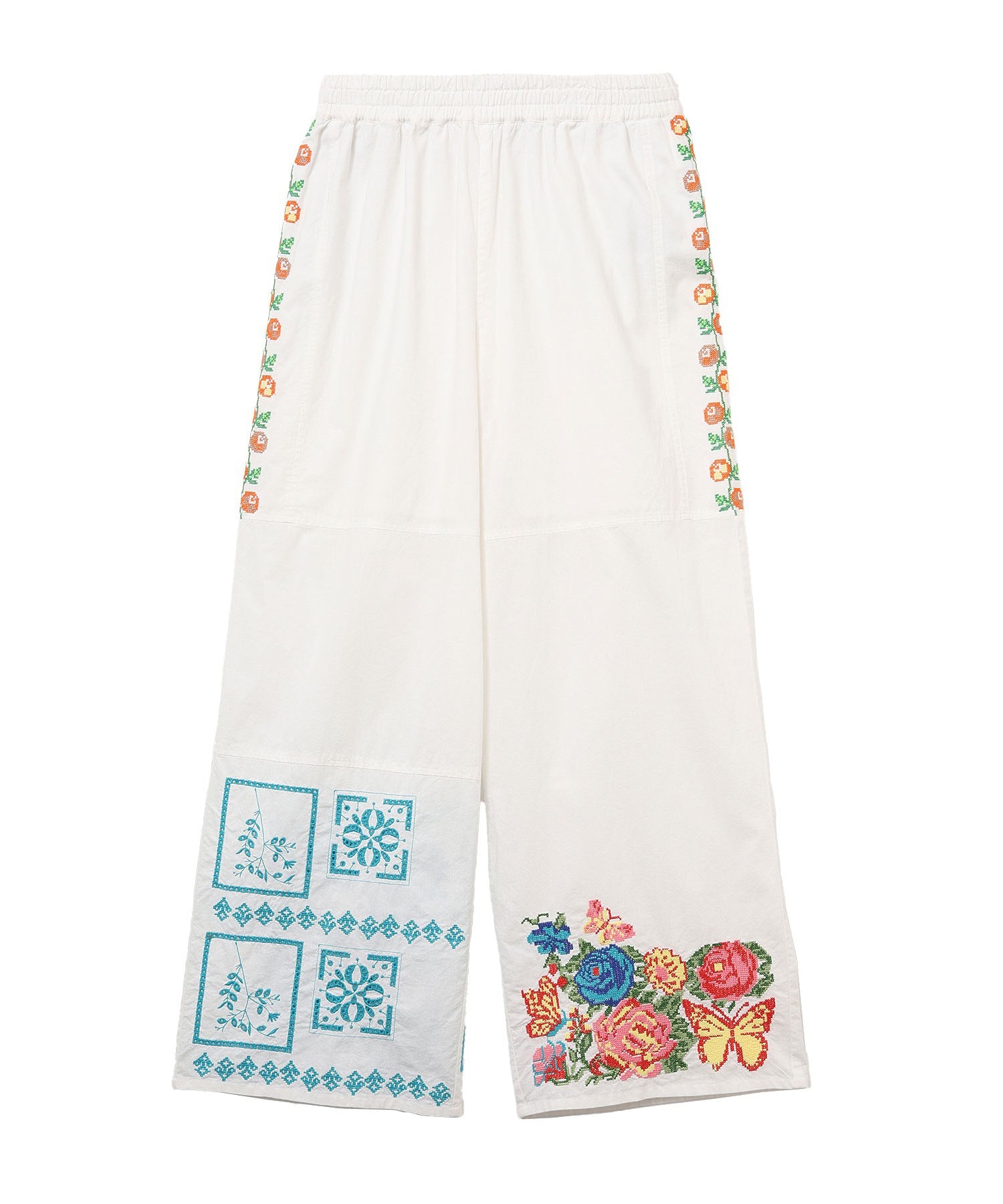FLOWER EMBROIDARY EASY PANTS