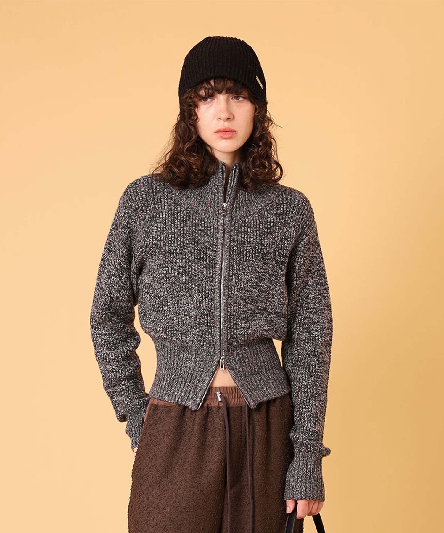 ネップジップアップセーター