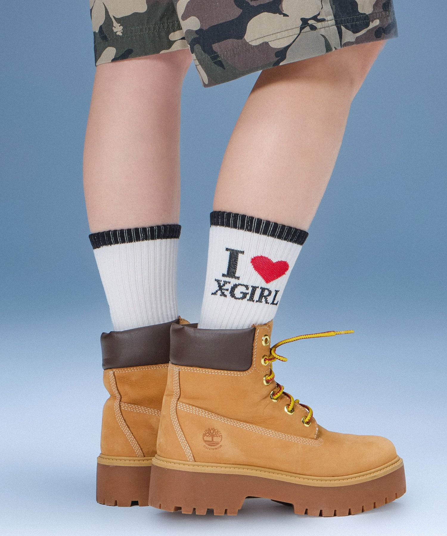 I LOVE X-GIRL RIBBED SOCKS