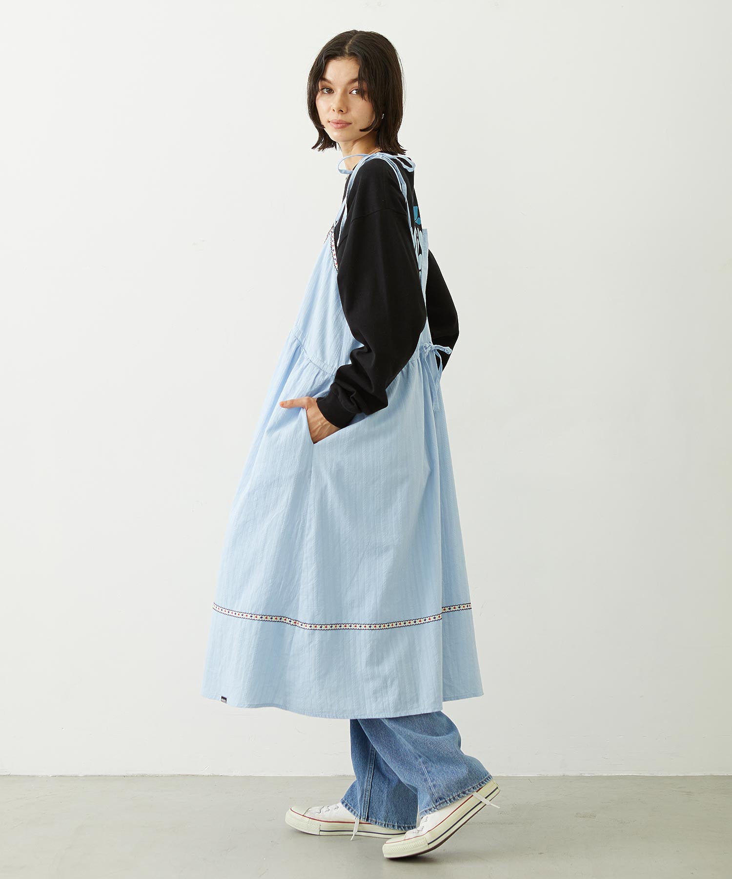 TYROLEAN TAPE CAMI DRESS