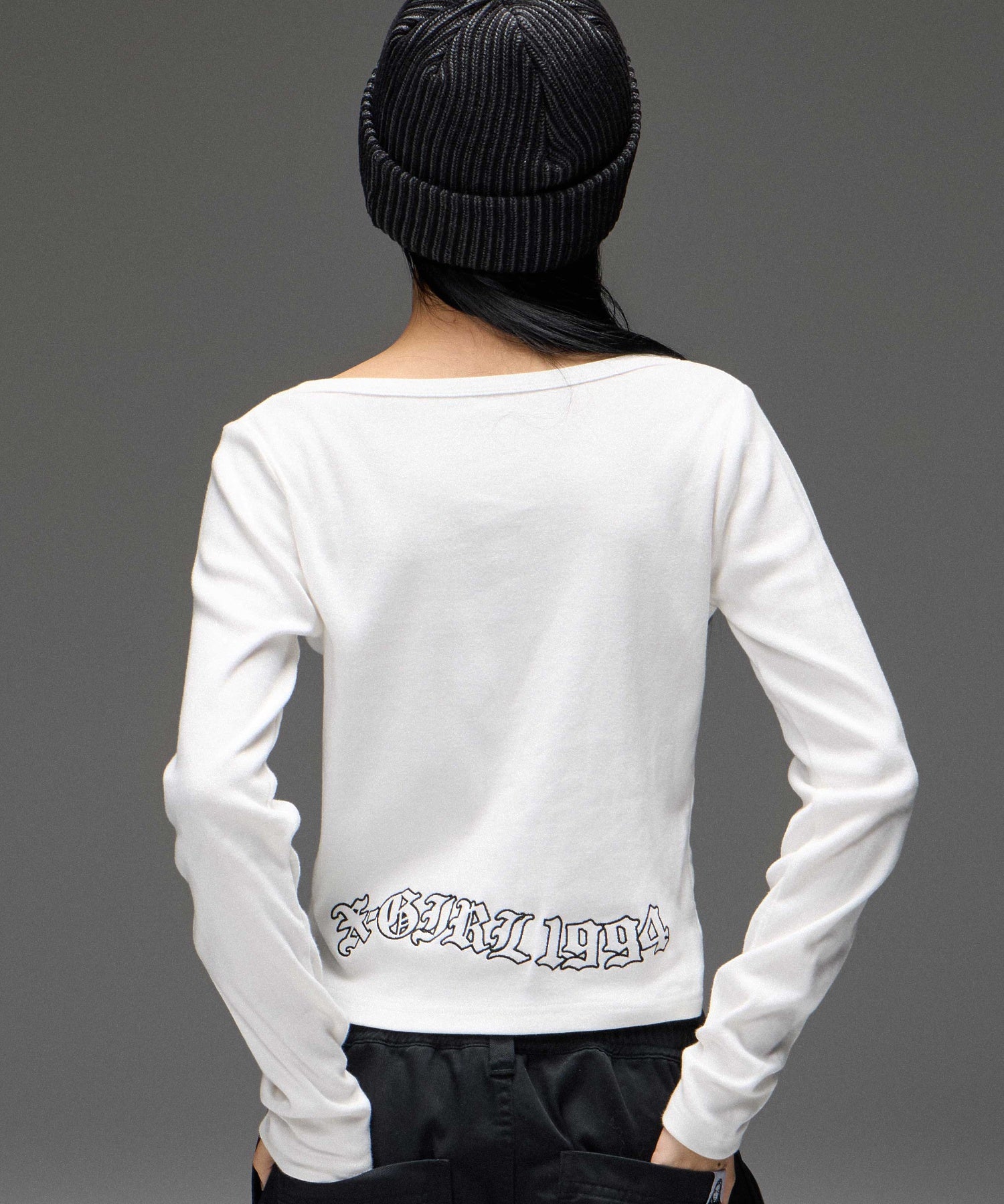 STRING COLLAR L/S COMPACT TOP