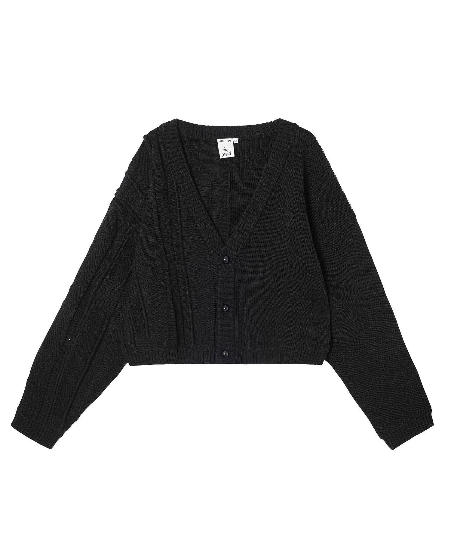 CONTRAST KNIT CARDIGAN X-girl