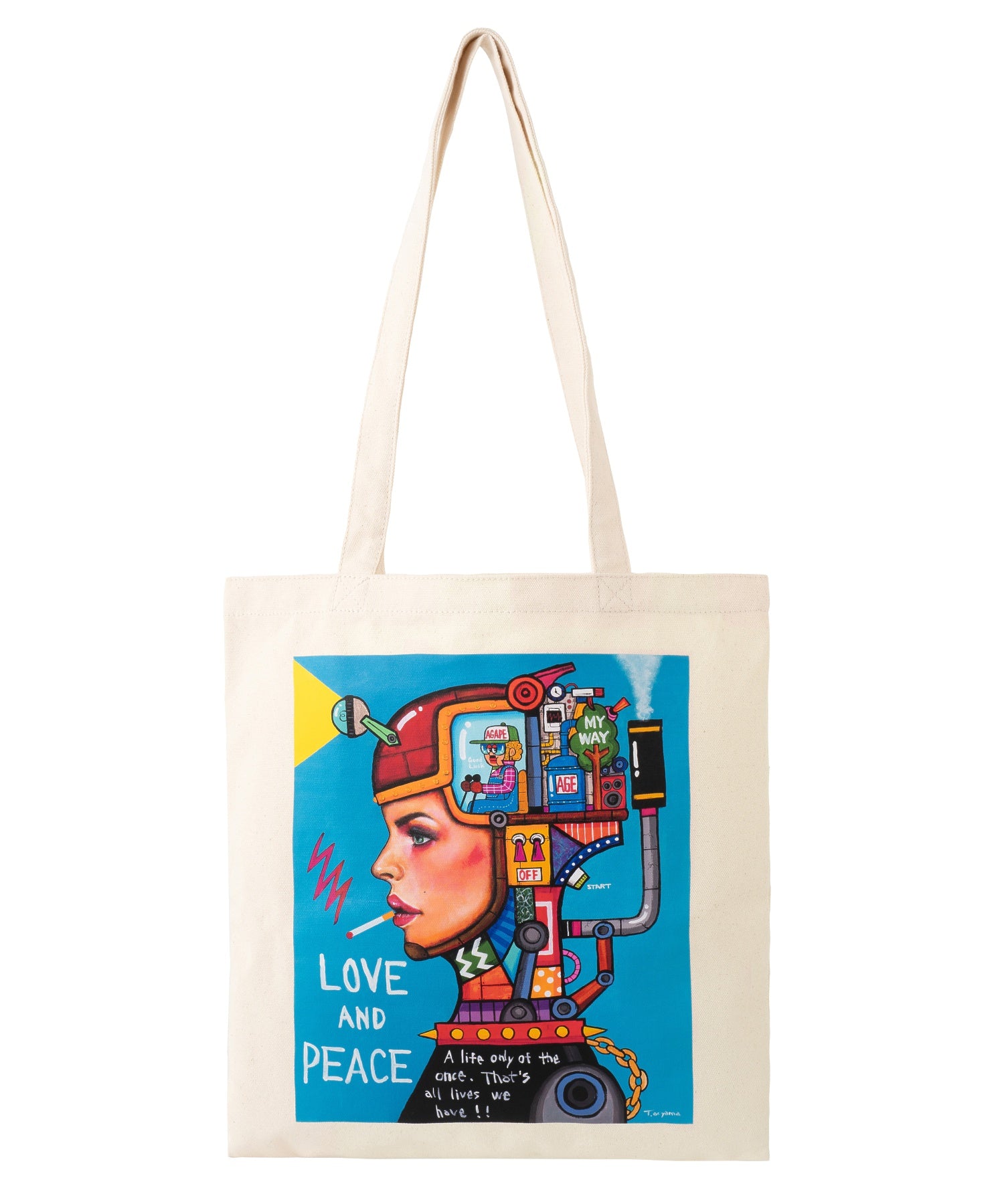 TETSUJI AOYAMA MINORITY TOTE BAG calif-ART