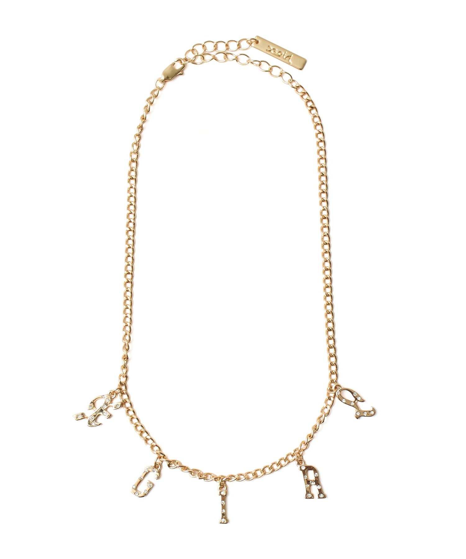 LOGO AND RHINESTONE NECKLACE