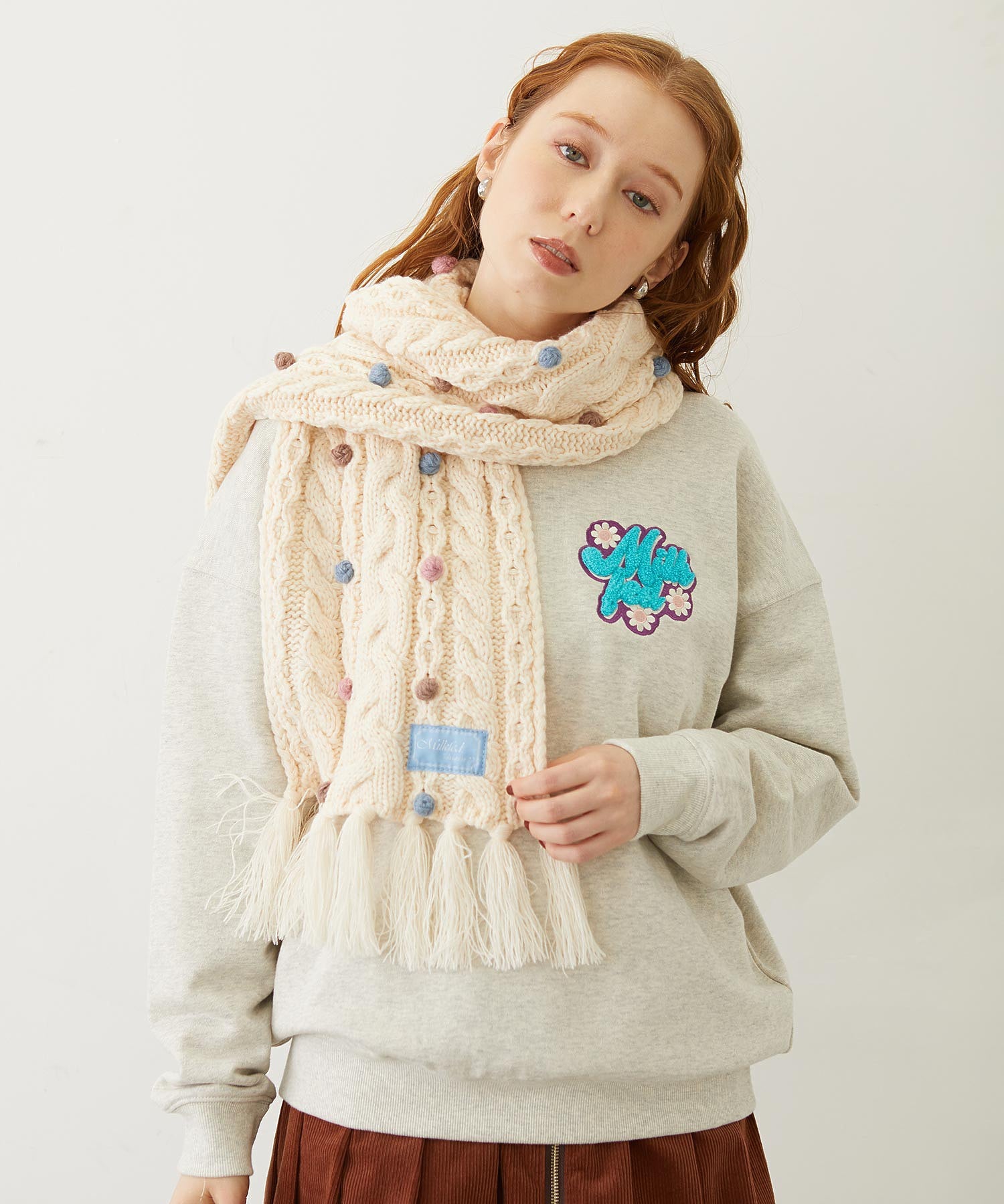 CABLE KNIT STOLE