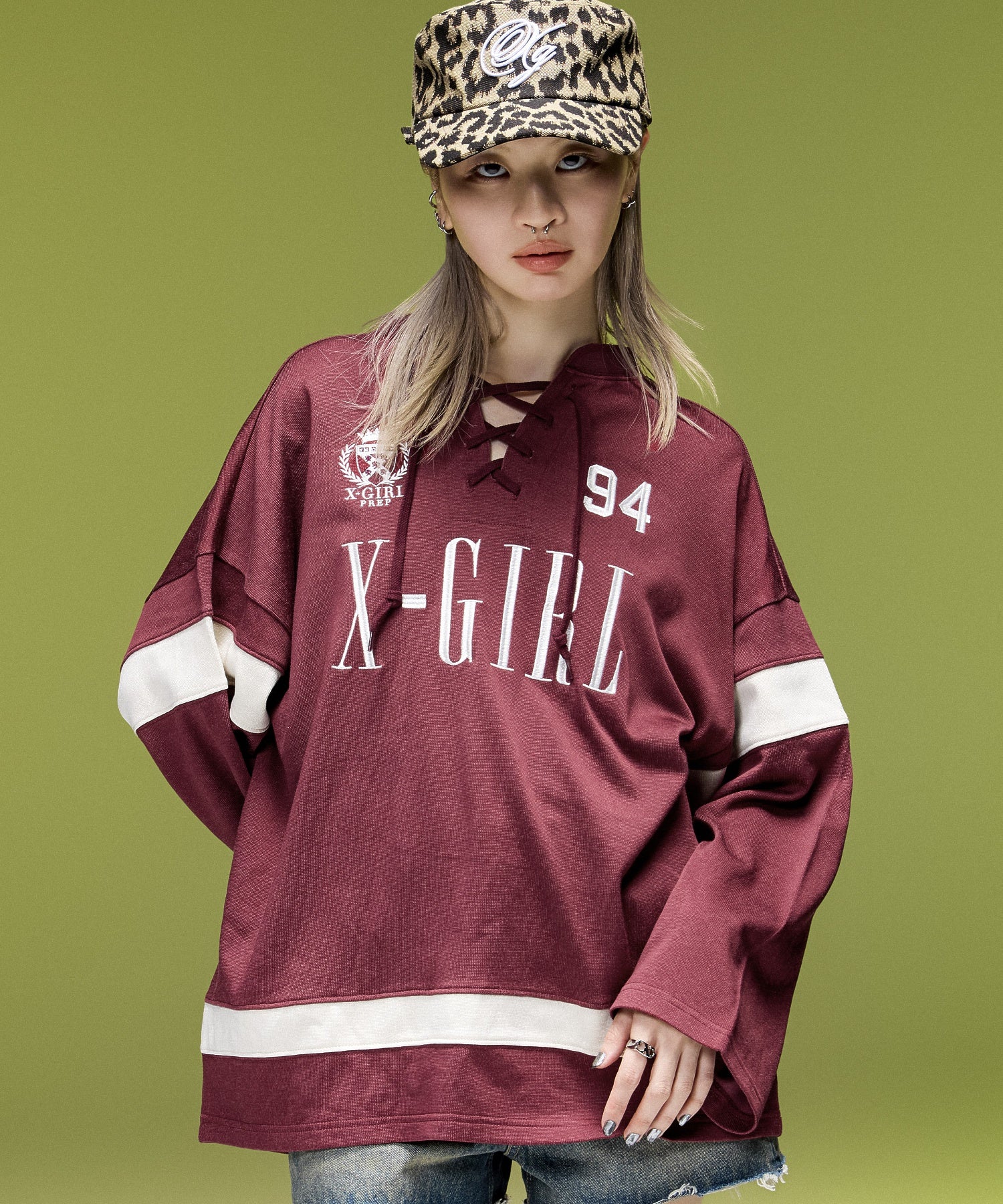 LACED UP FOOTBALL L/S TOP
