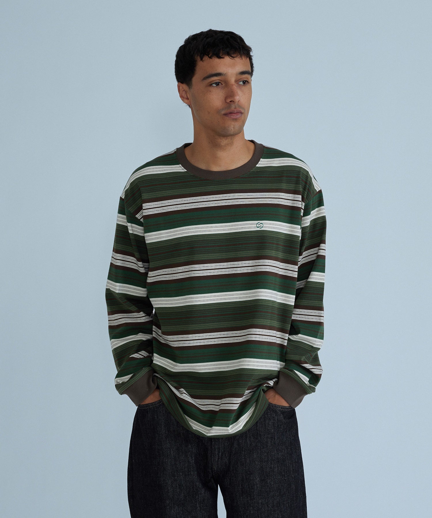 STRIPED L/S TEE