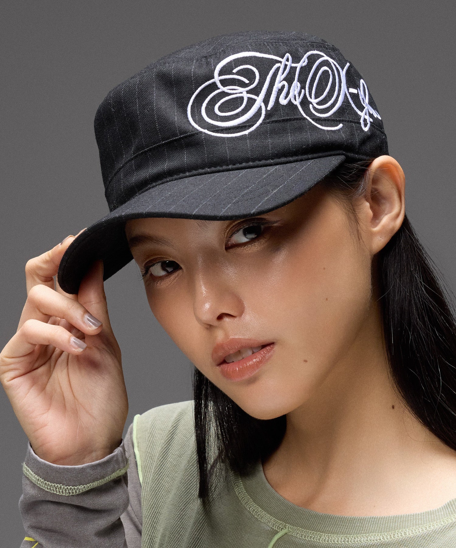 SIDE SCRIPT LOGO STRIPED CASQUETTE
