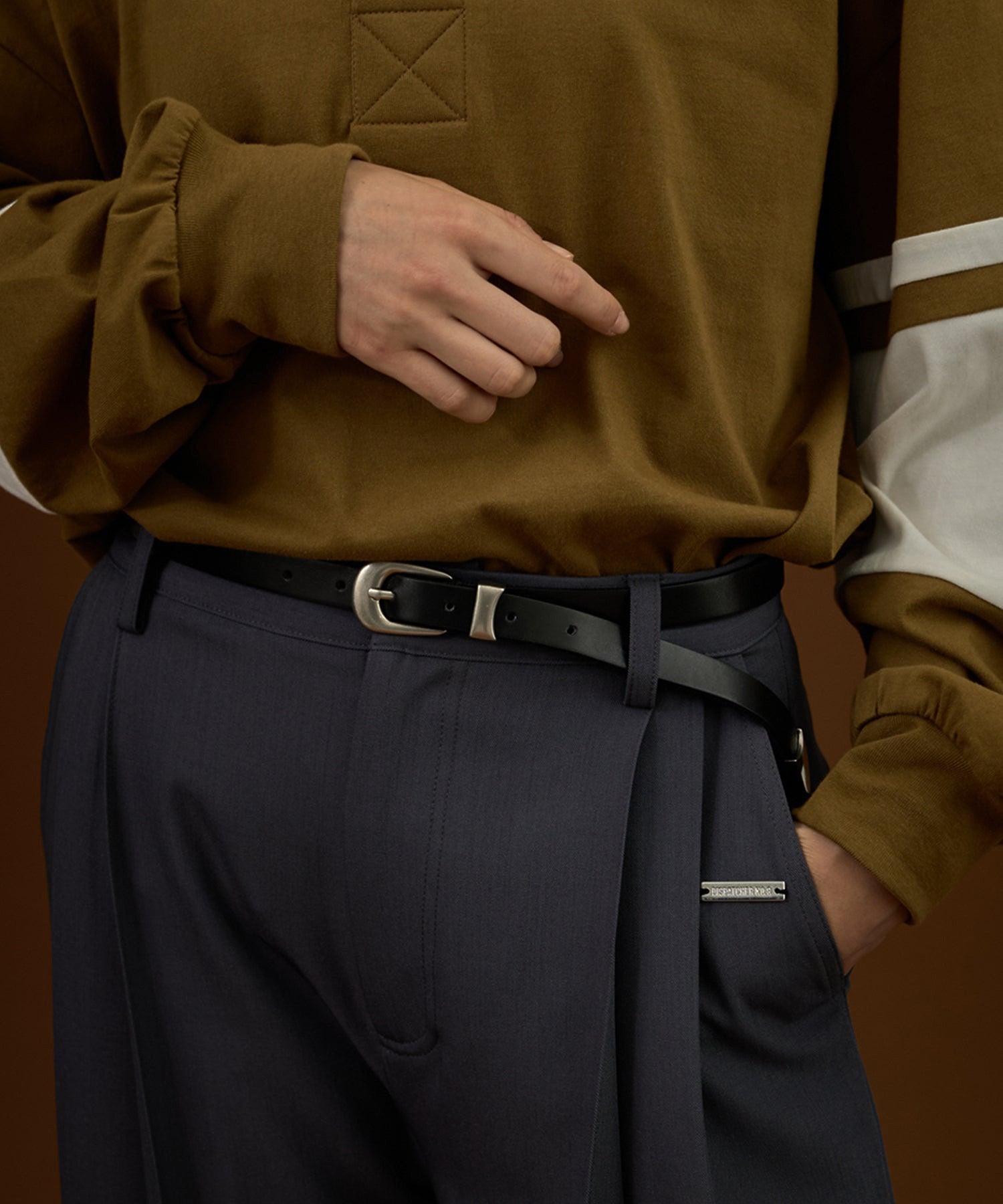 SILVER BUCKLE LEATHER BELT DISPATCHER NO.8