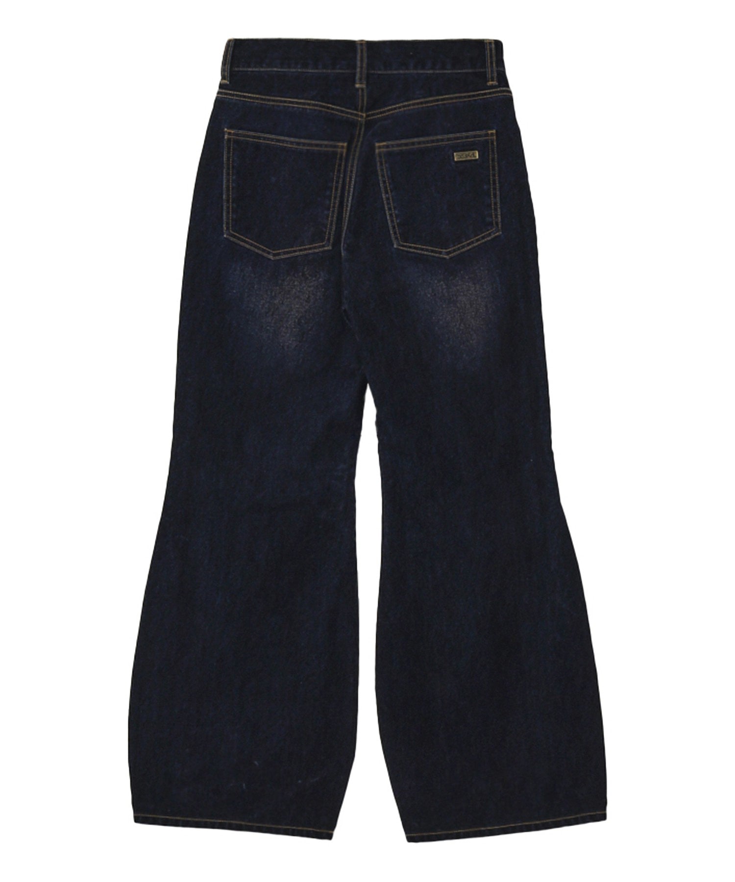 FLOCKED DENIM FLARE PANTS