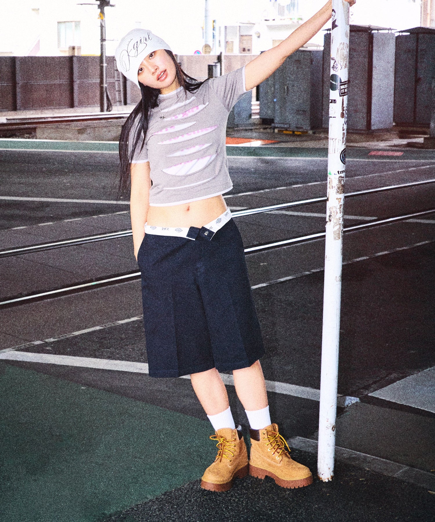 X-girl x Dickies WASHED WORK SHORTS
