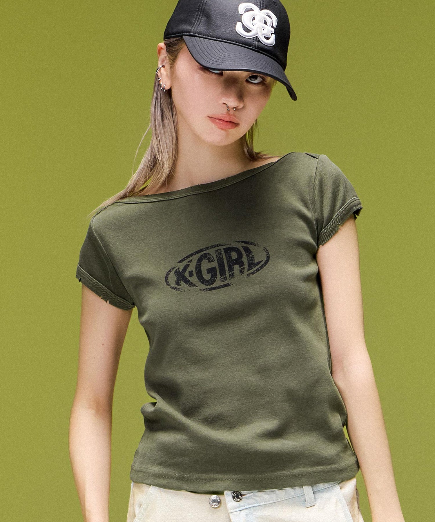 FADED BOAT NECK S/S BABY TEE