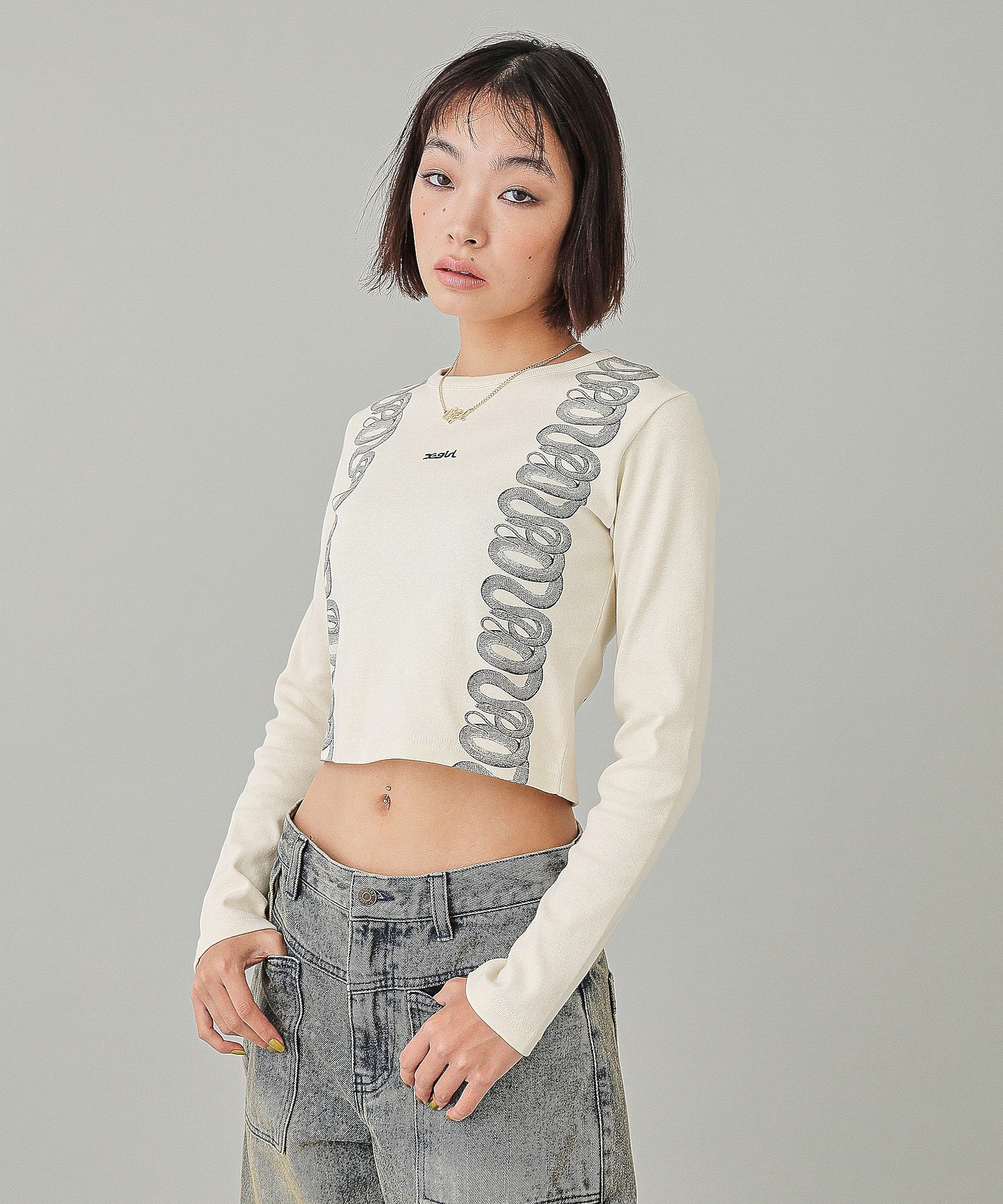 X-girl x HYSTERIC GLAMOUR L/S COMPACT TOP