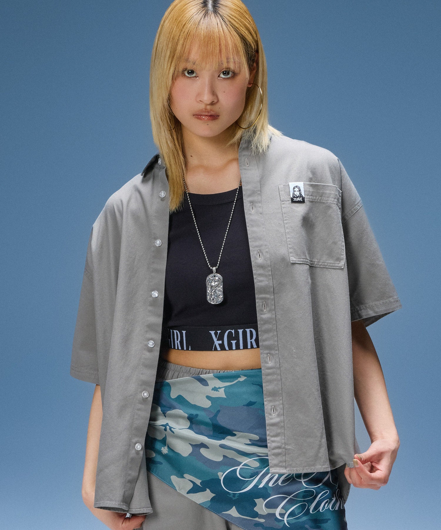 FADED FACE LABEL S/S SHIRT