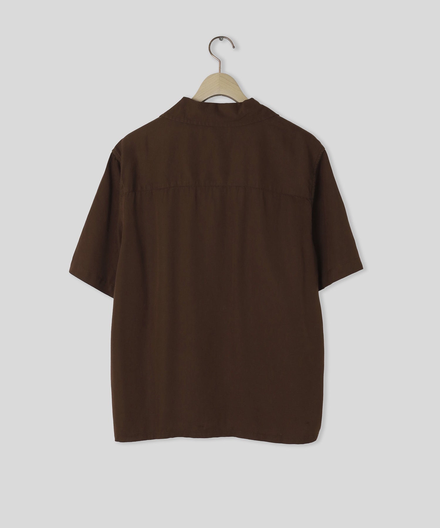WAX LONDON/ワックスロンドン/CURZON SS SHIRT DRAPEY TENCEL TWILL BRN