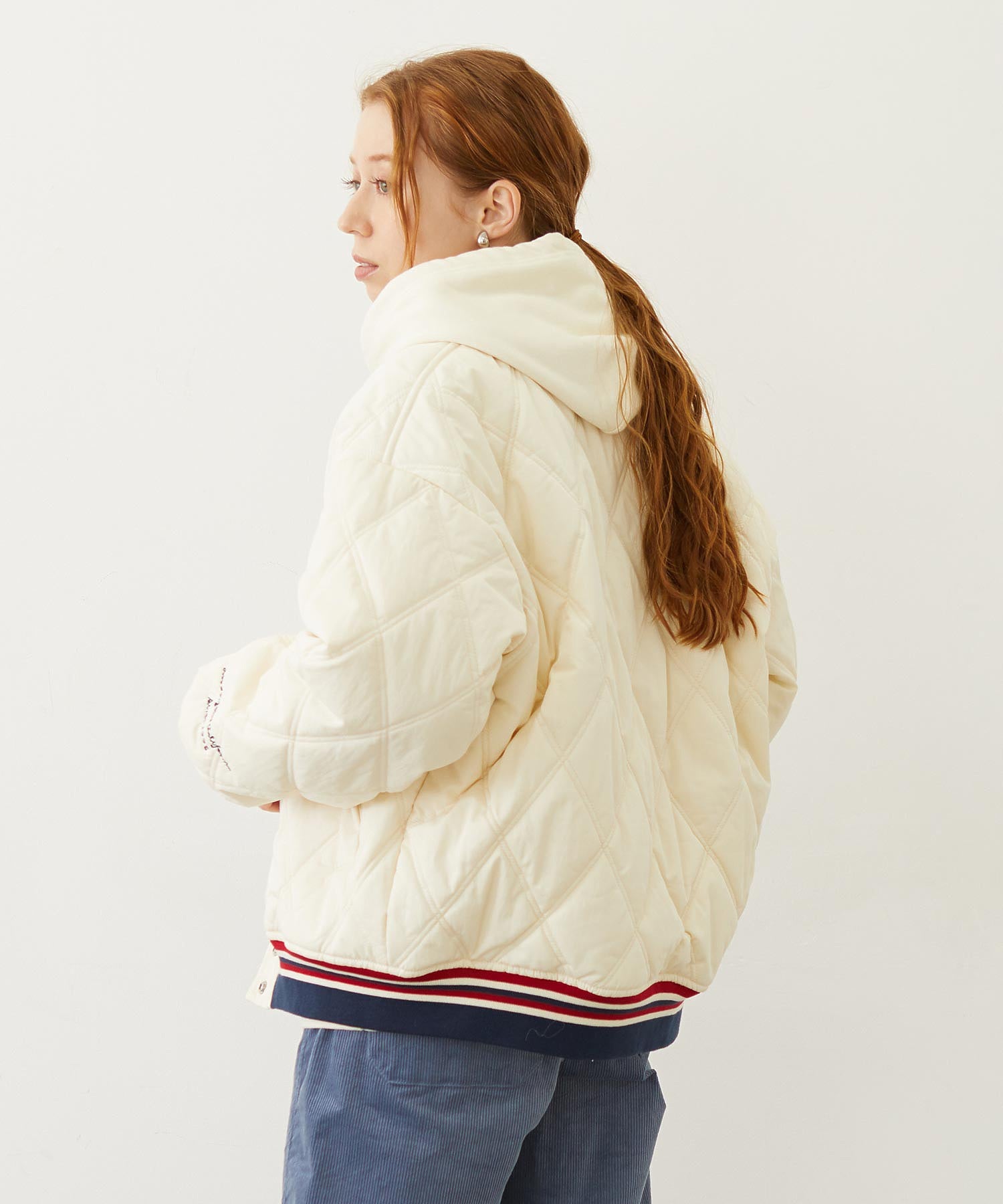 SATIN LOGO PATCH QUILTED JACKET