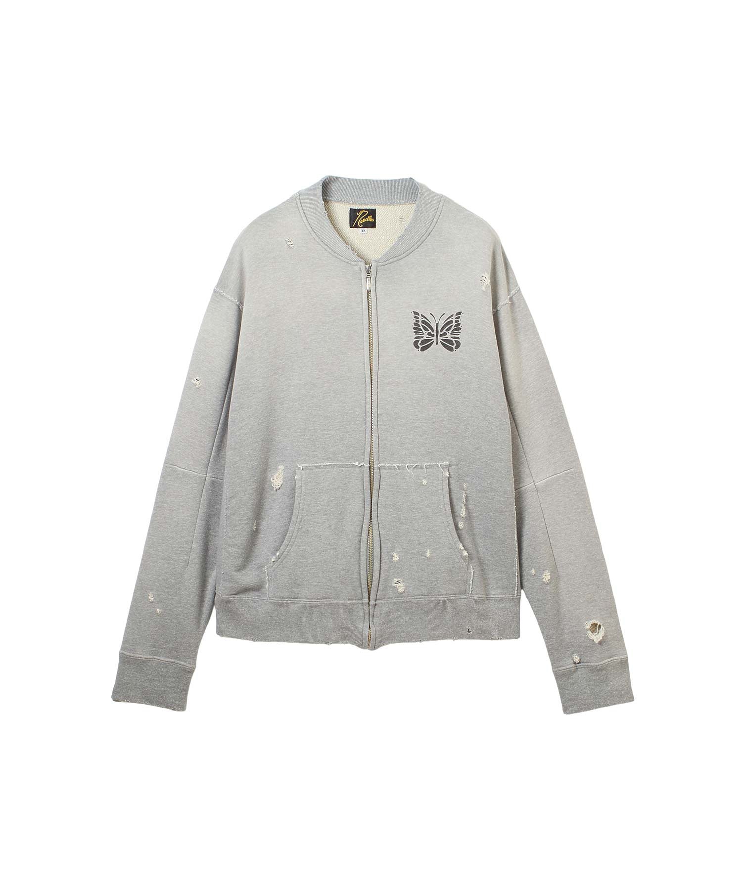 NEEDLES/DECONSTRUCTED ZIPPED SWEAT