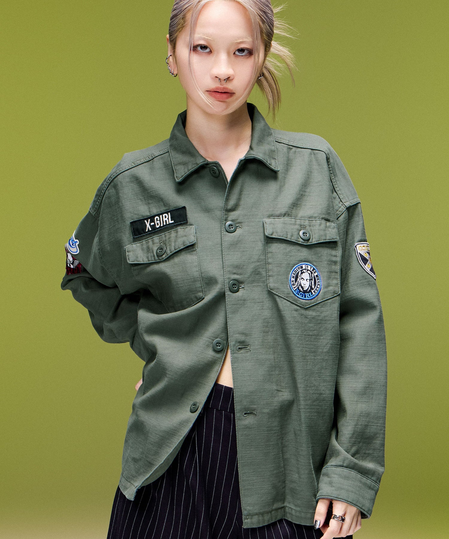 VARIOUS PATCHED MILITARY SHIRT
