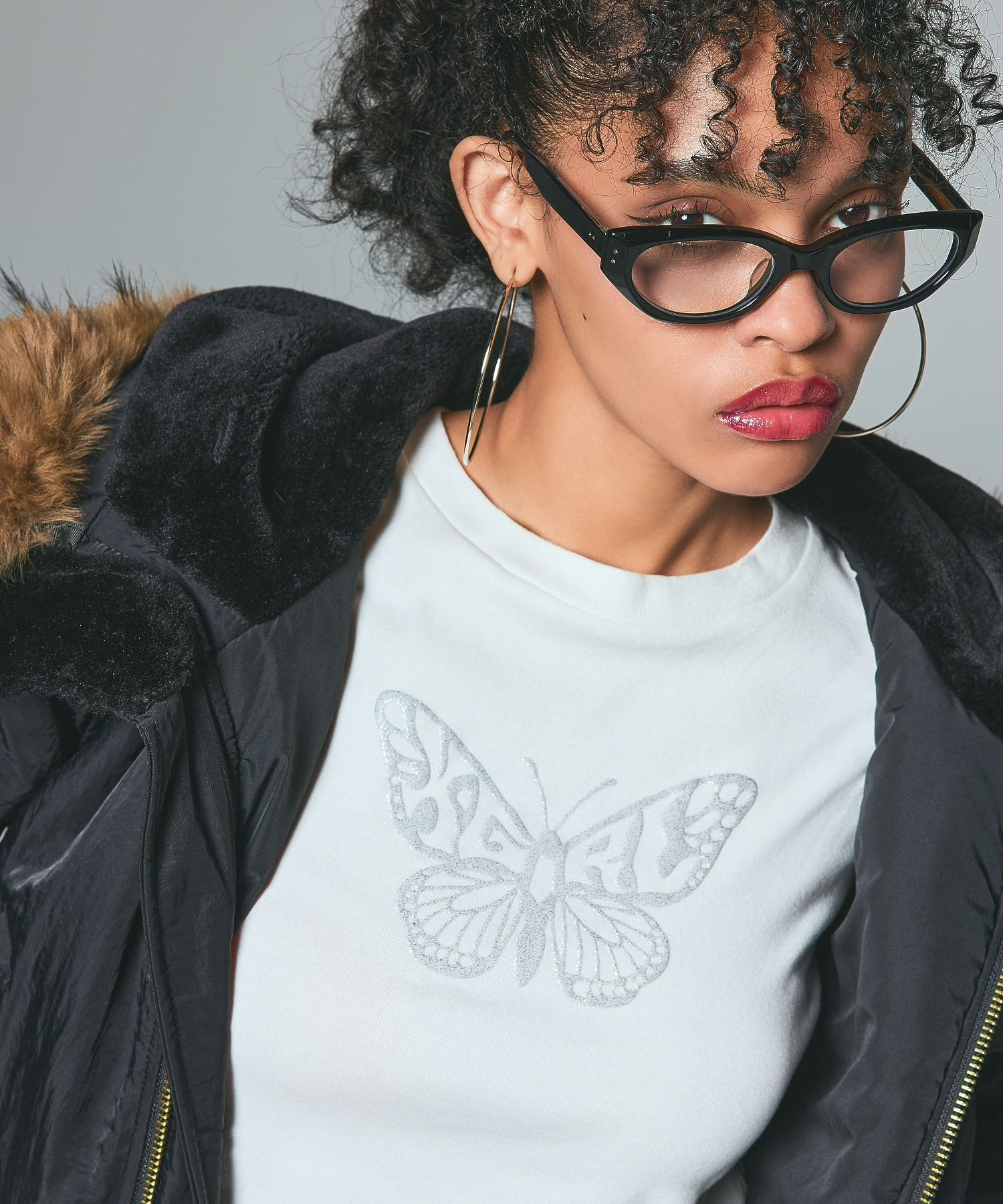 BUTTERFLY FOAM PRINT L/S BABY TEE