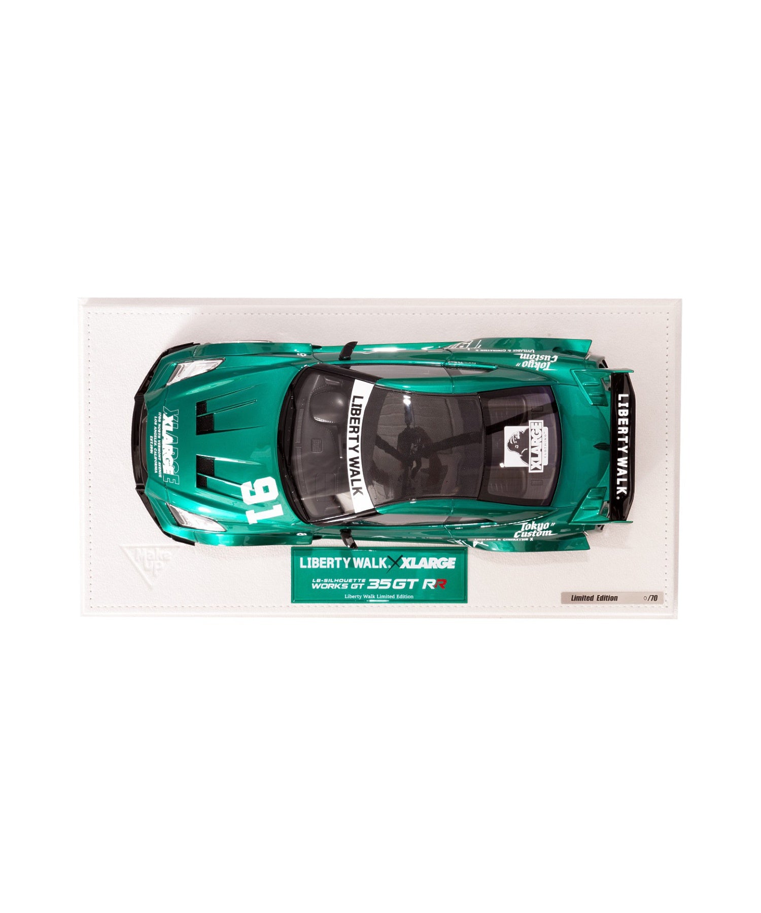 XLARGE×LIBERTY WALK 1/18 MakeUP LB Shiulette WORKS GT GTR GREEN
