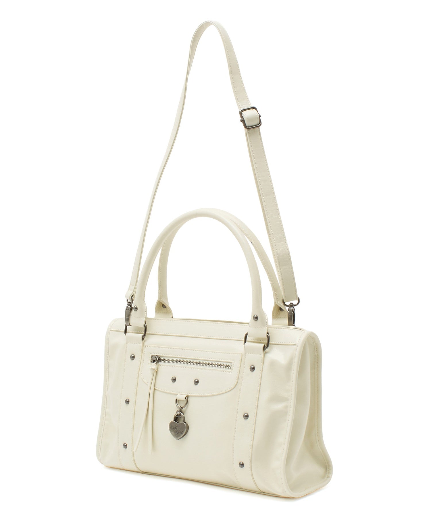 HEART PADLOCK FAUX LEATHER 2WAY BAG