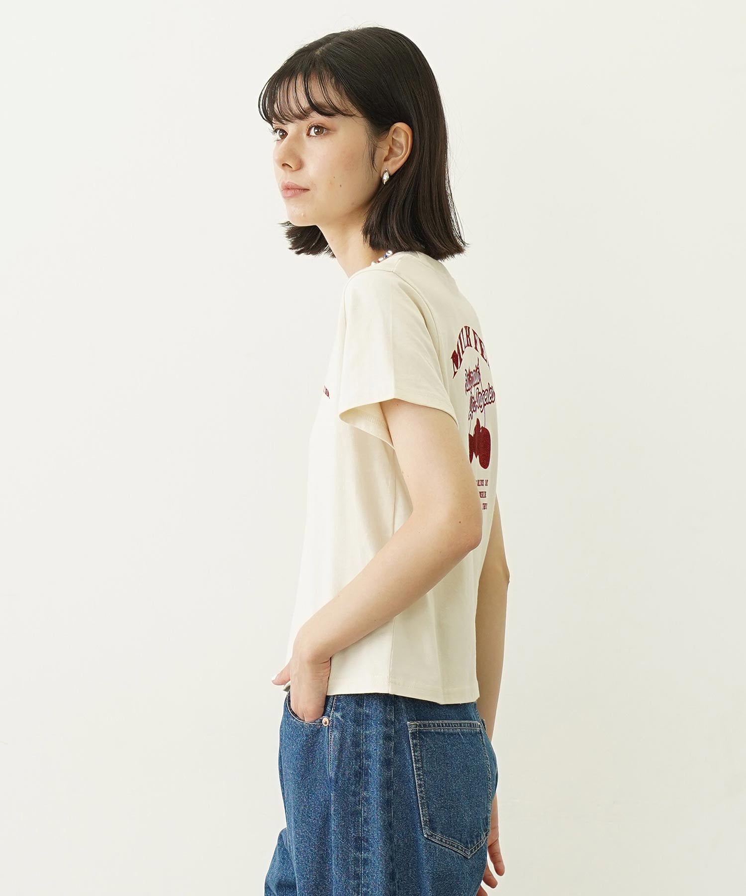 GLITTER  CHERRY COMPACT S/S TEE