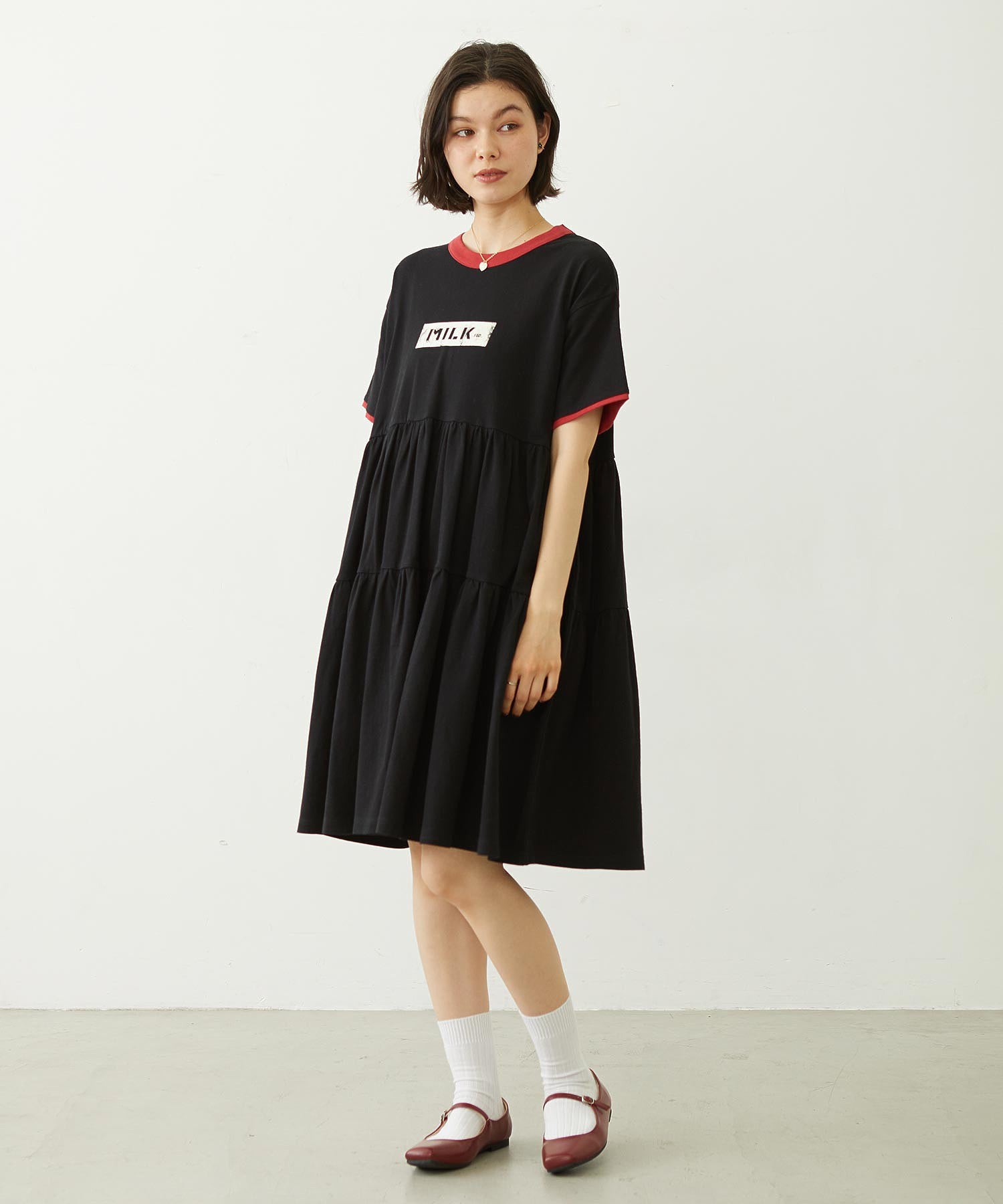 BAR LOGO TIERED DRESS