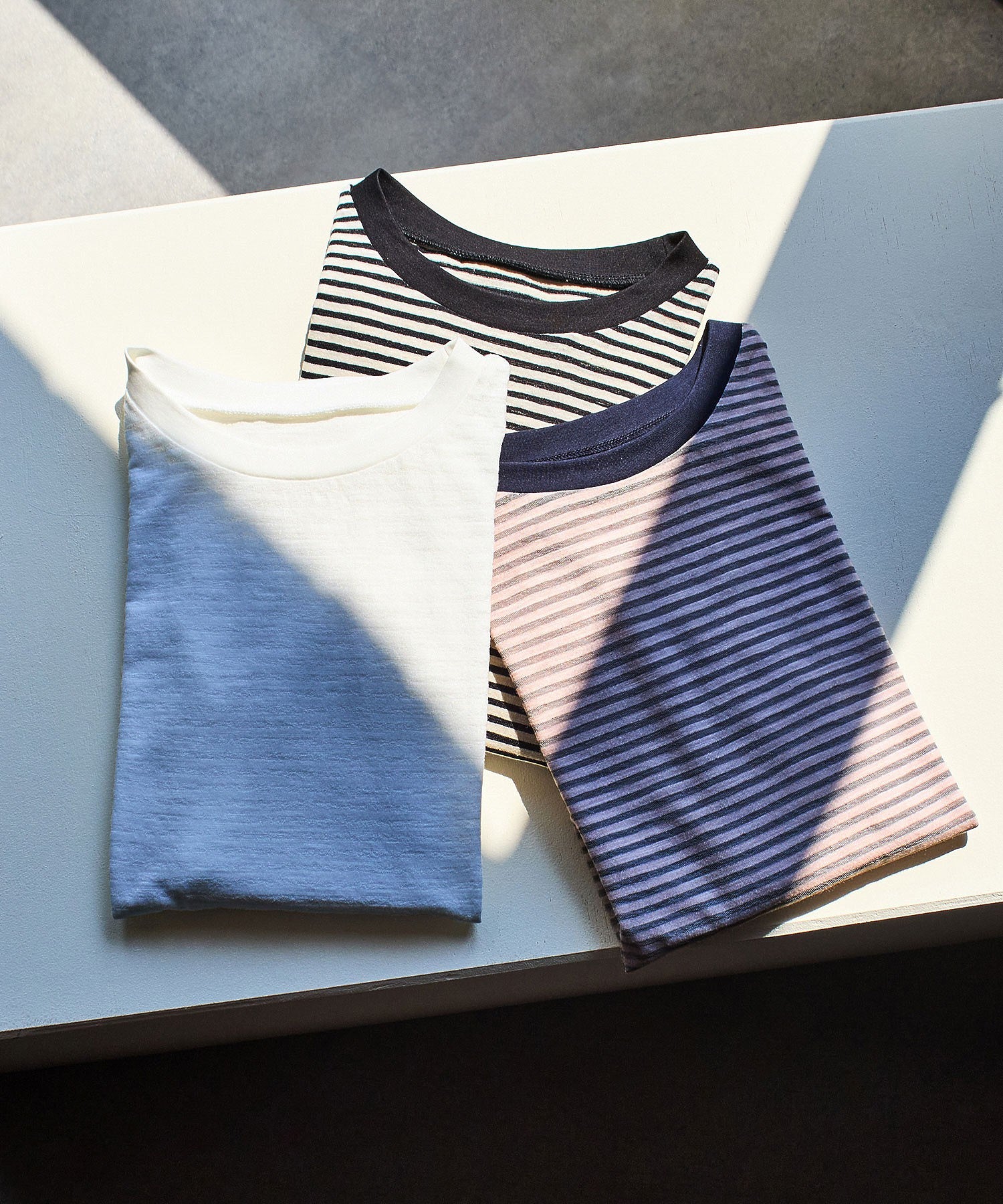 SHEER STRIPE S/S TOP
