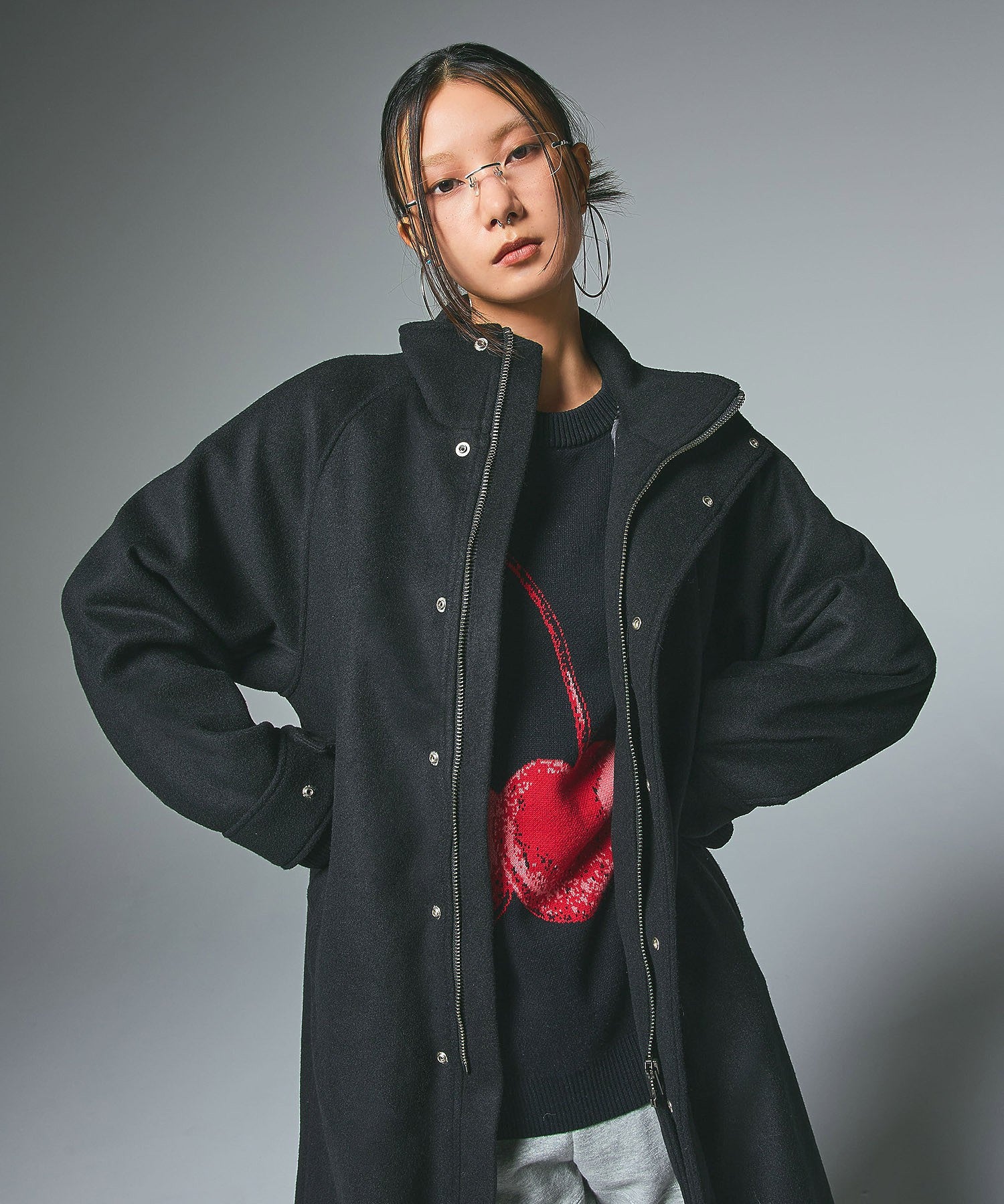 STAND COLLAR LONG COAT