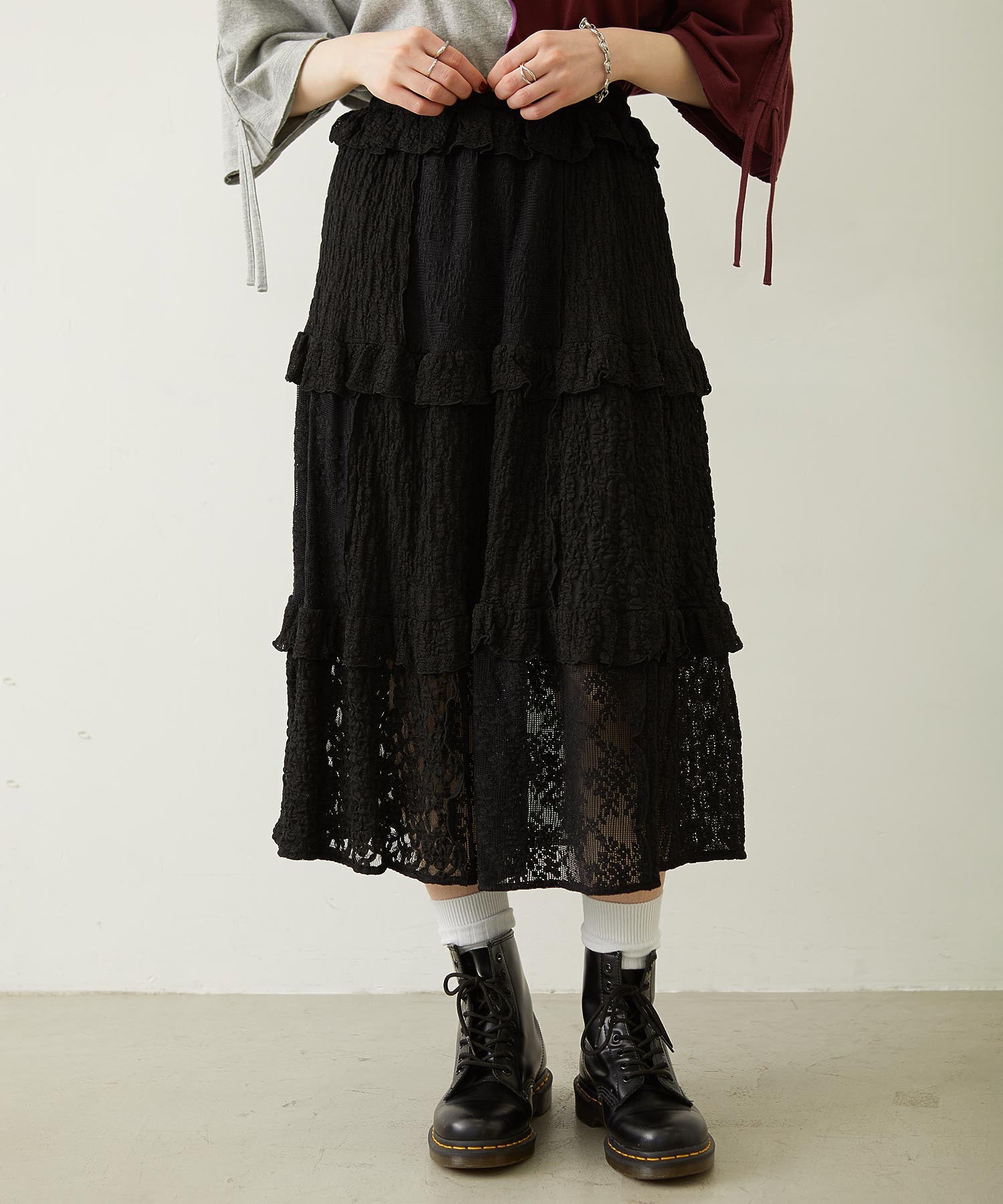 LACE FRILL DIRNDL SKIRT
