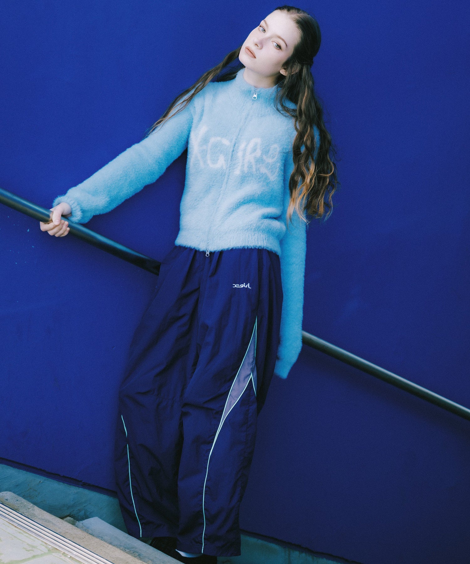 X-girl x UMBRO WIDE LEG TRACK PANTS