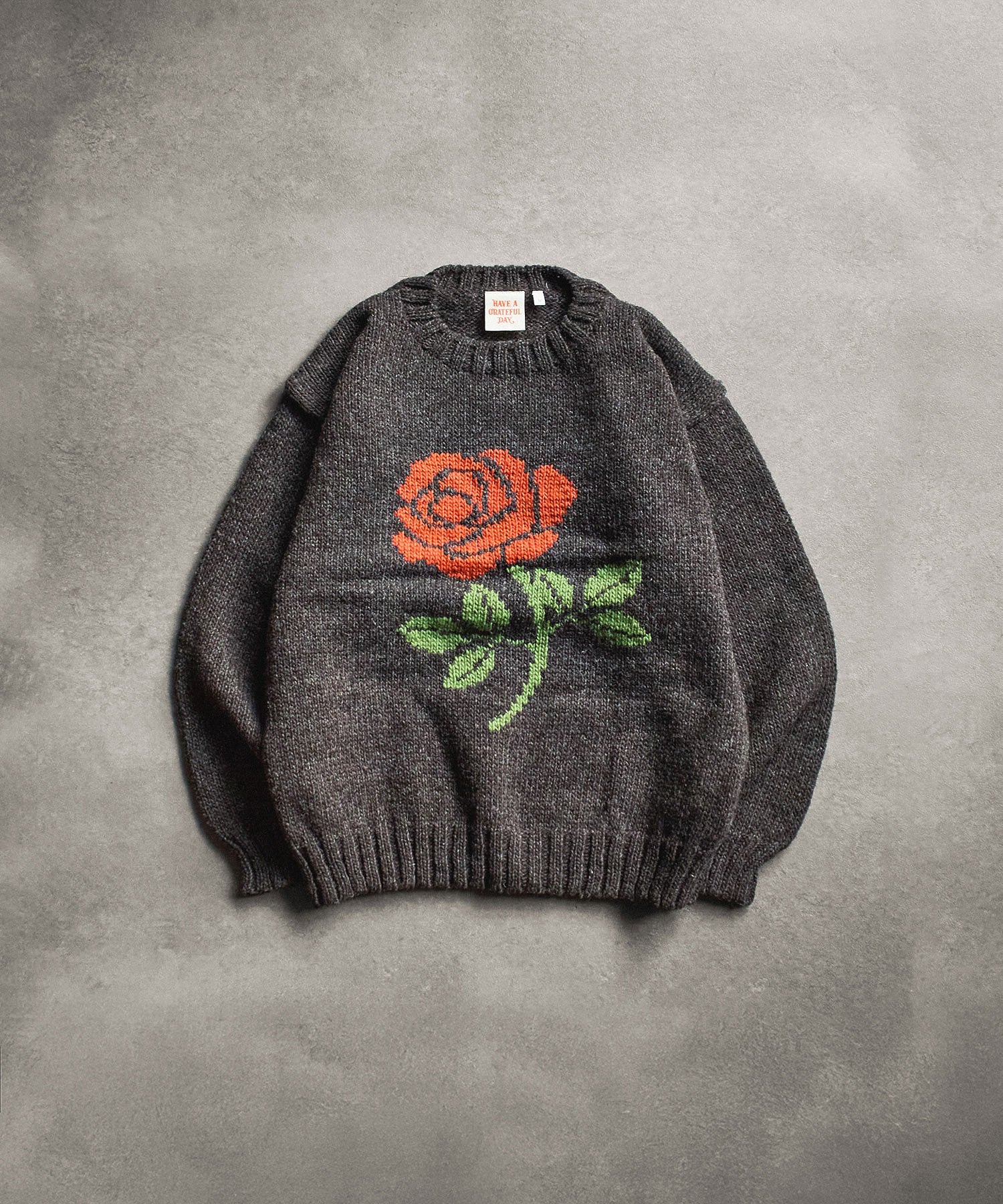 HAVE A GRATEFUL DAY/ROSE KNIT CREW