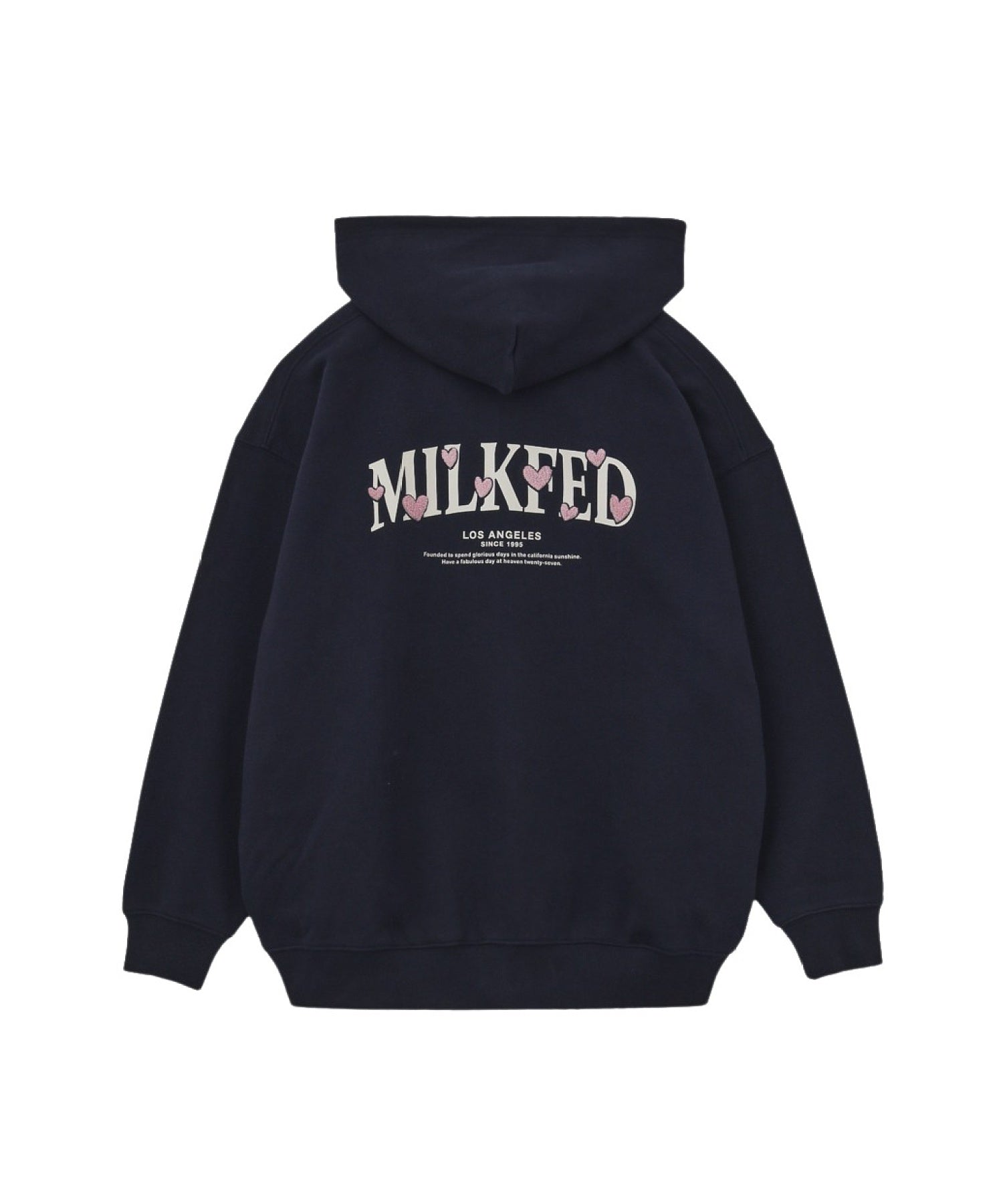 HEART EMBROIDERED LOGO ZIP UP HOODIE
