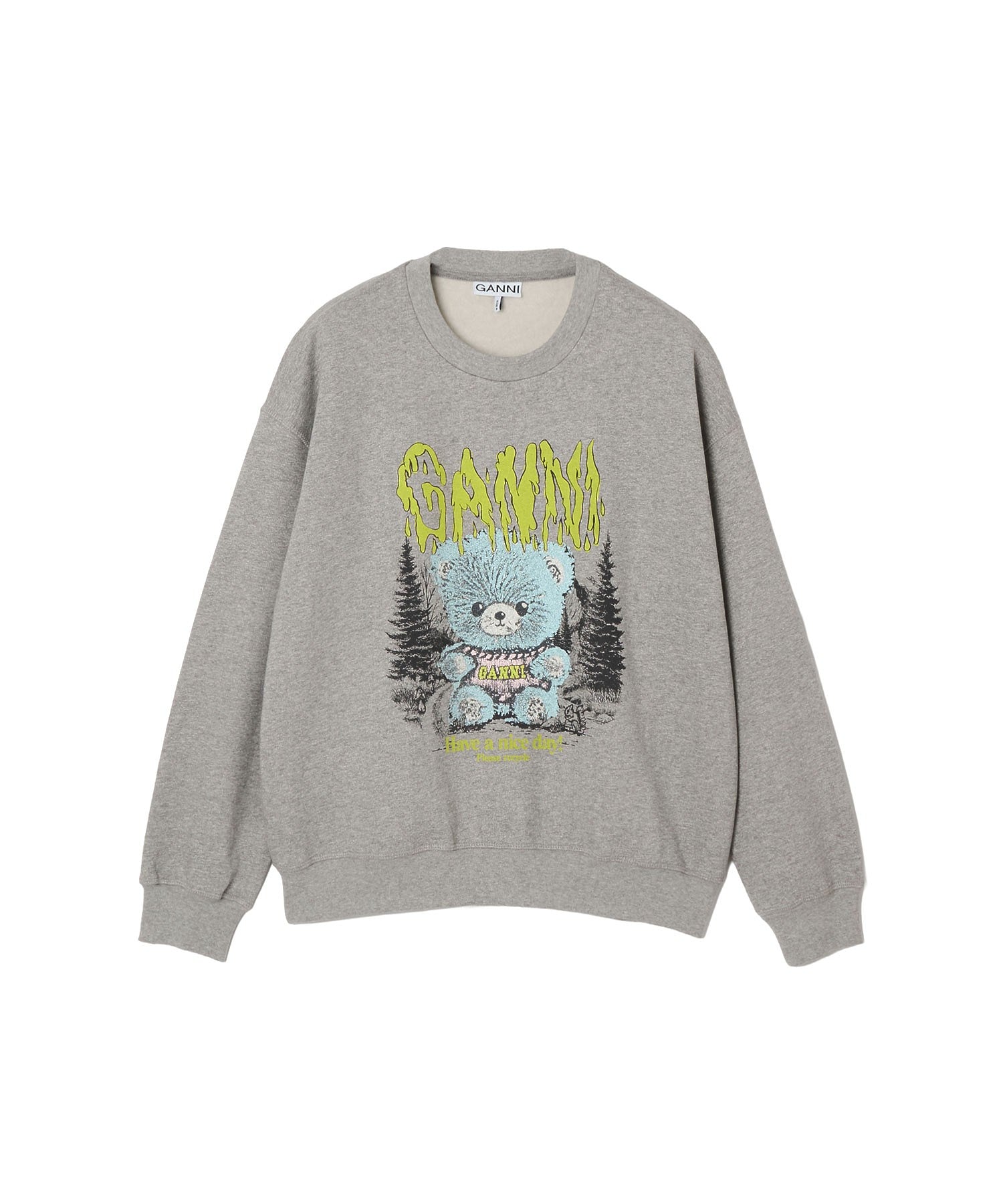 GANNI/ISOLI CREWNECK TEDDY FOREST PRINT
