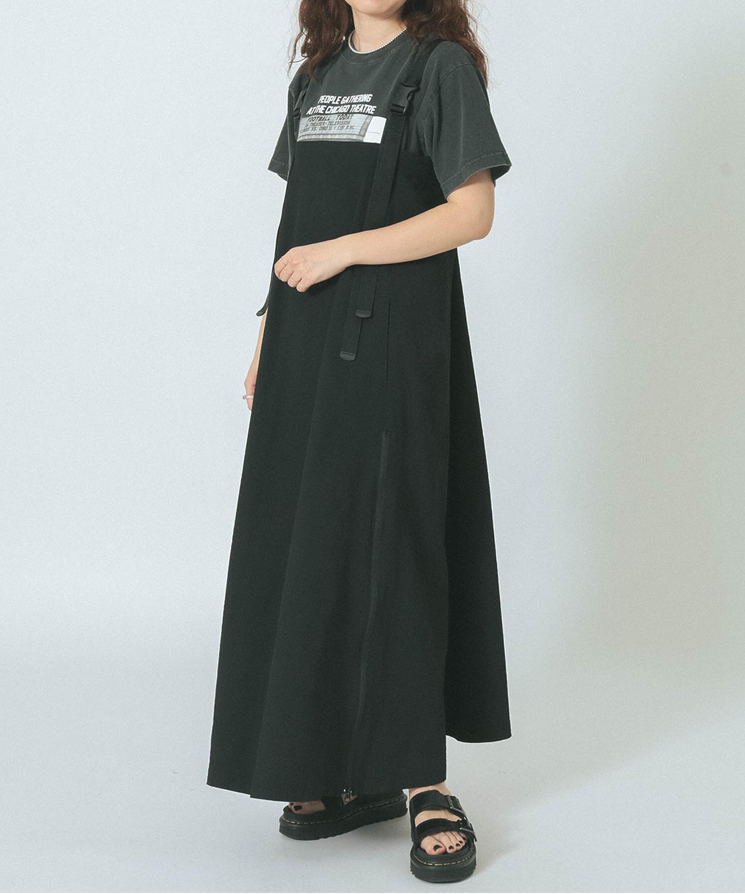 THOUSAND MILExGENE HEAVENS/ZIP FRONT SUSPENDER JUMPER SKIRT DRESS