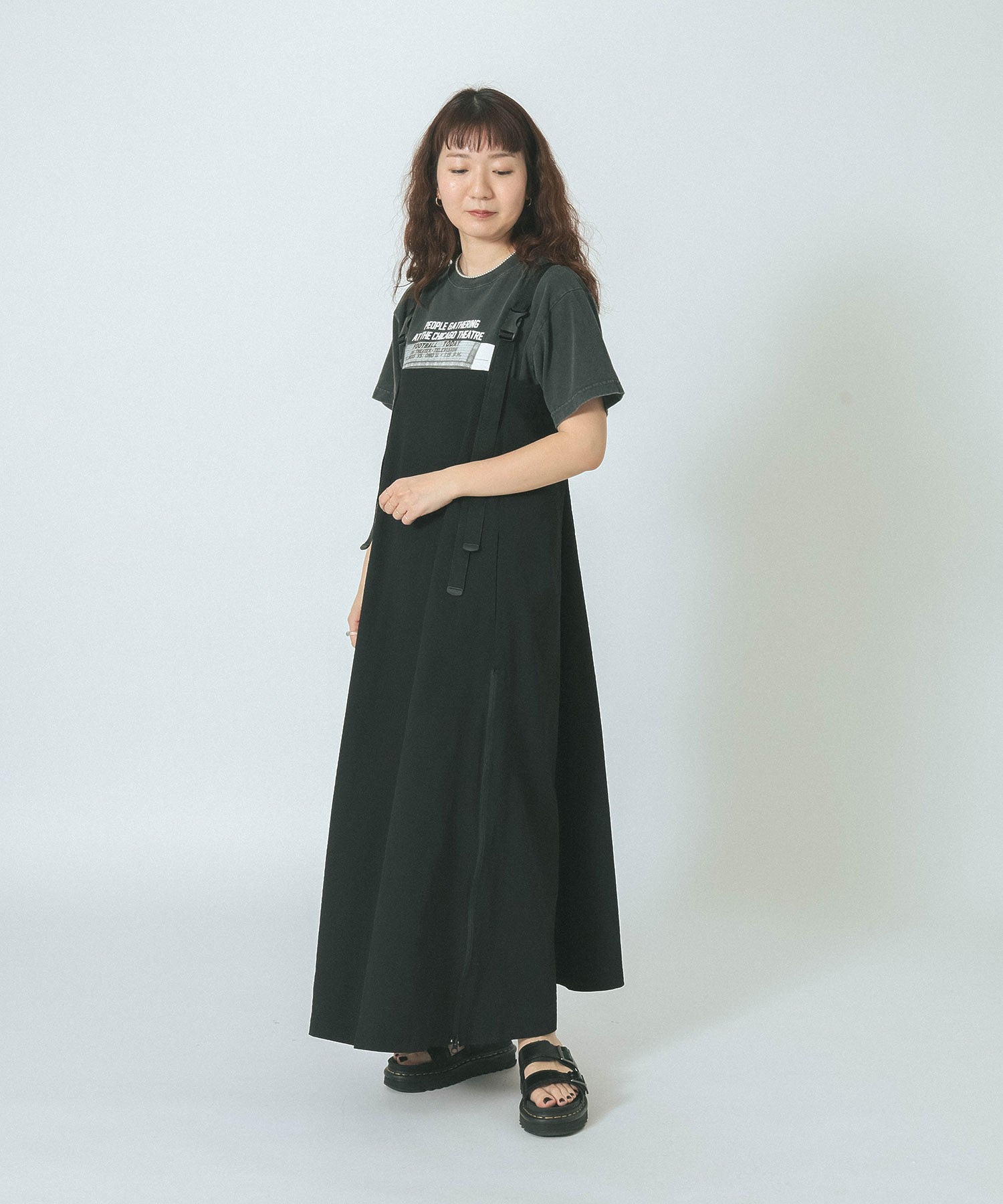 THOUSAND MILExGENE HEAVENS/ZIP FRONT SUSPENDER JUMPER SKIRT DRESS