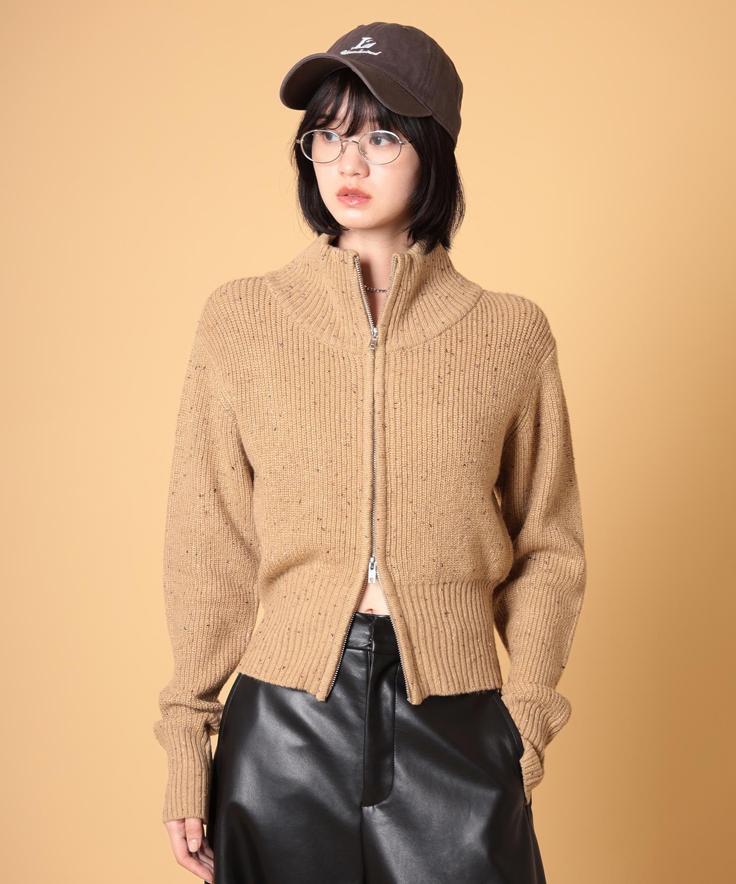 ネップジップアップセーター