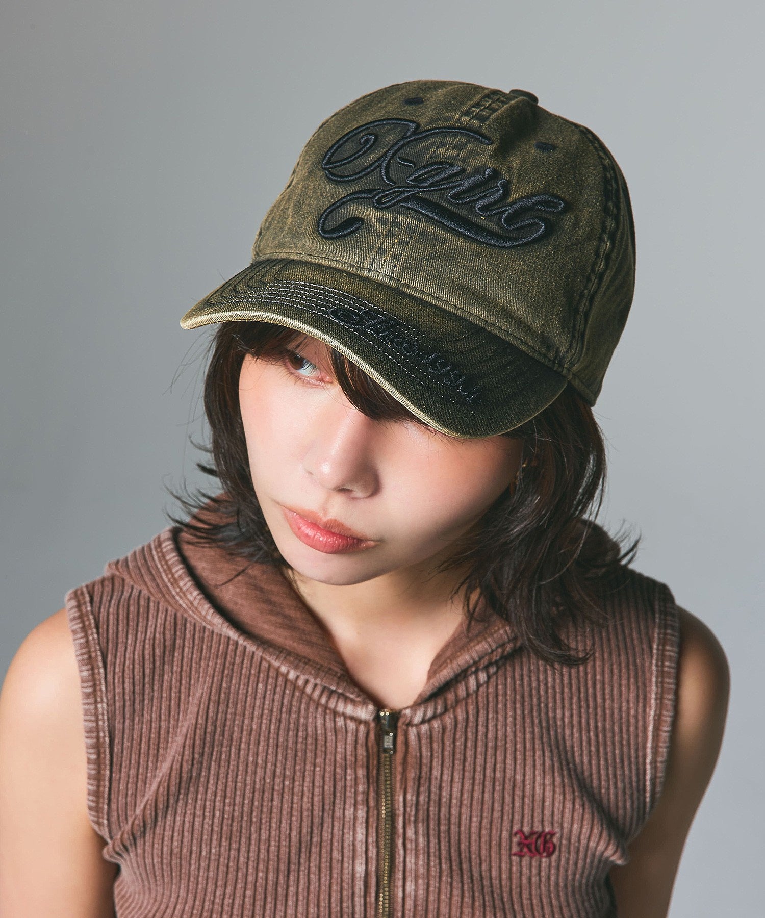 EMBROIDERED LOGO FADED 6PANEL CAP