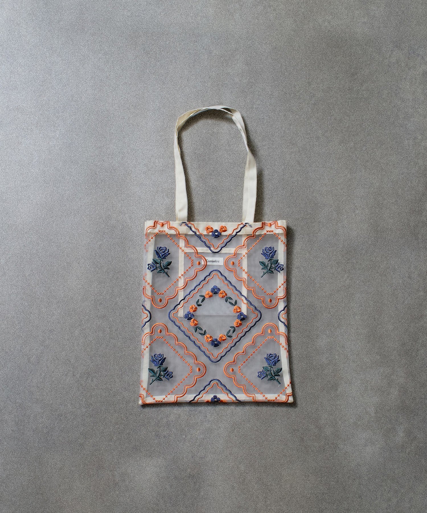 CASSELINI/TULLE ENBROIDERY TOTE