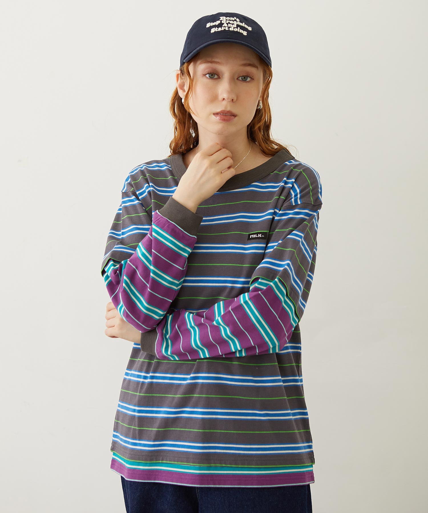 LAYERED LOOK STRIPED TOP