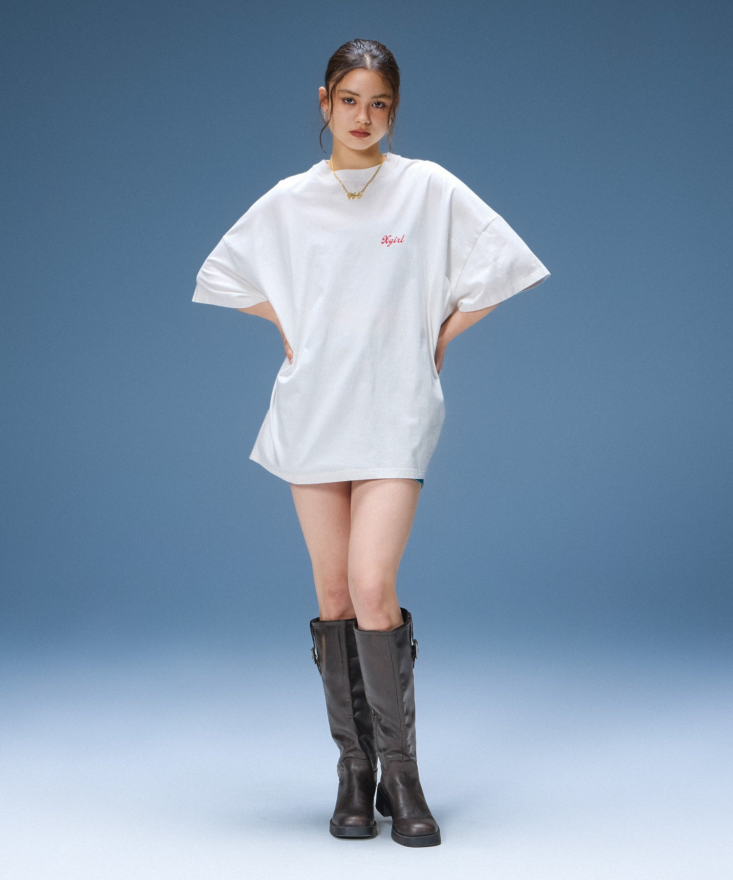 SPRAY FACE S/S BIG TEE DRESS